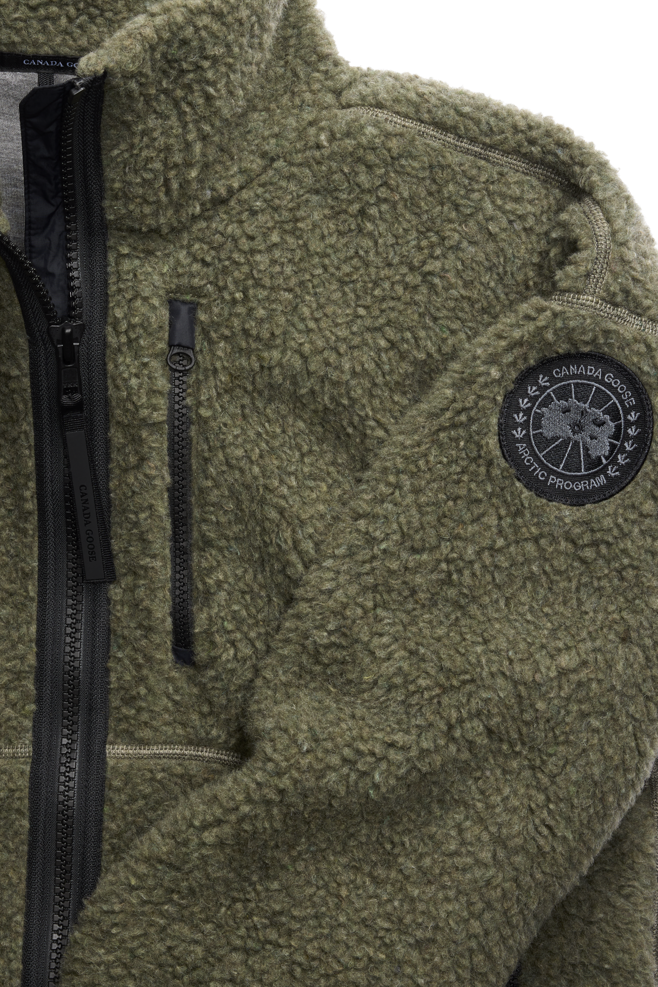 Simcoe Zip Up Fleece Sweater Black Label - Smokey Sage - Image 6