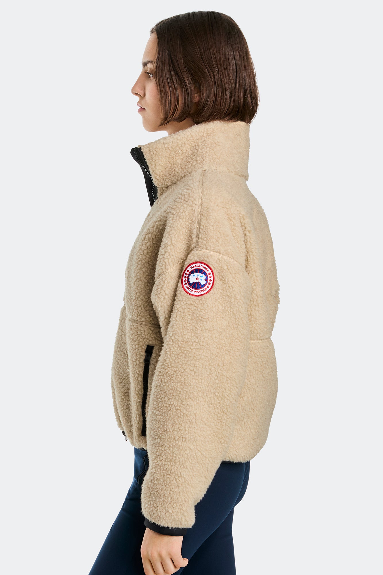 Simcoe Zip Up Fleece Sweater (Women) - Light Tan