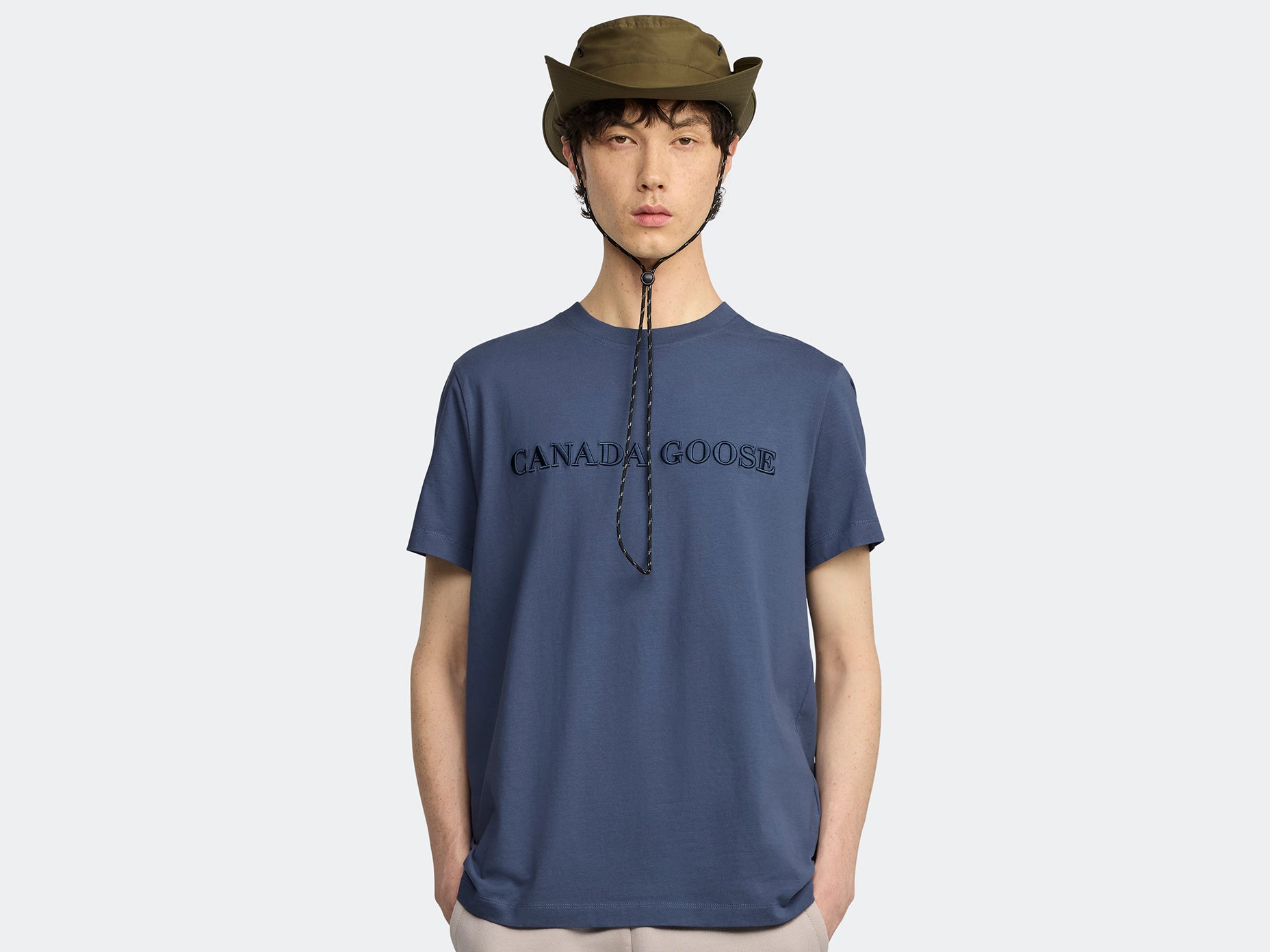 Emersen Embroidered Crewneck T-Shirt (Men) - Ozone Blue