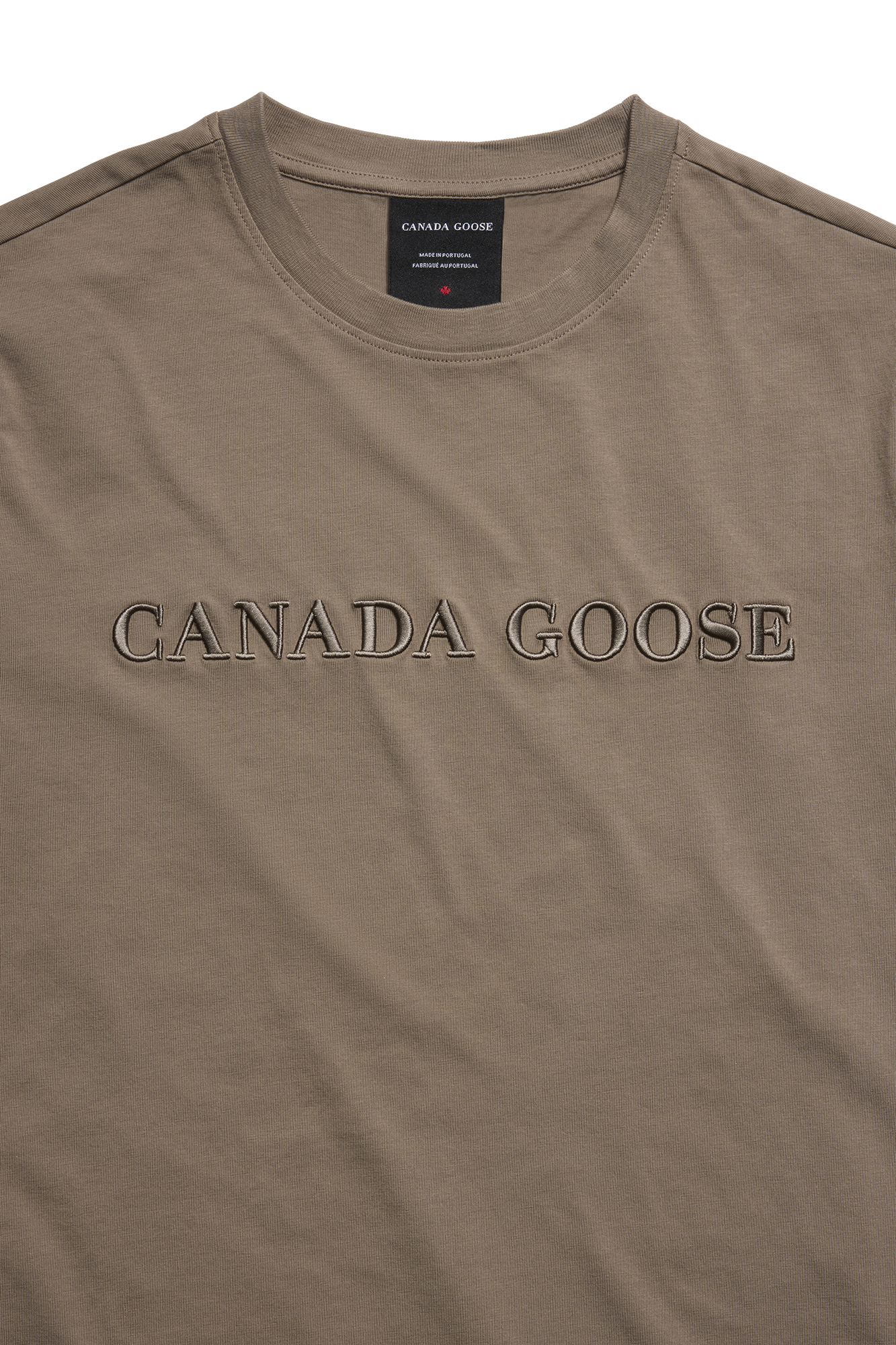 Emersen Embroidered Crewneck T-Shirt (Men) - Taupe Grey