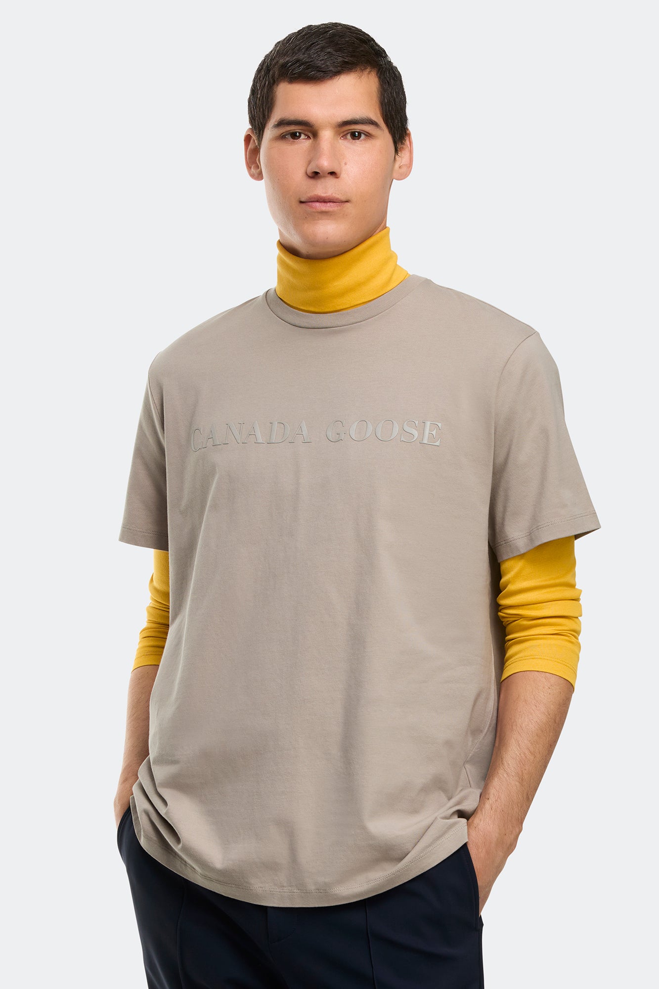 Emersen Embossed Crewneck T-Shirt (Men) - Limestone