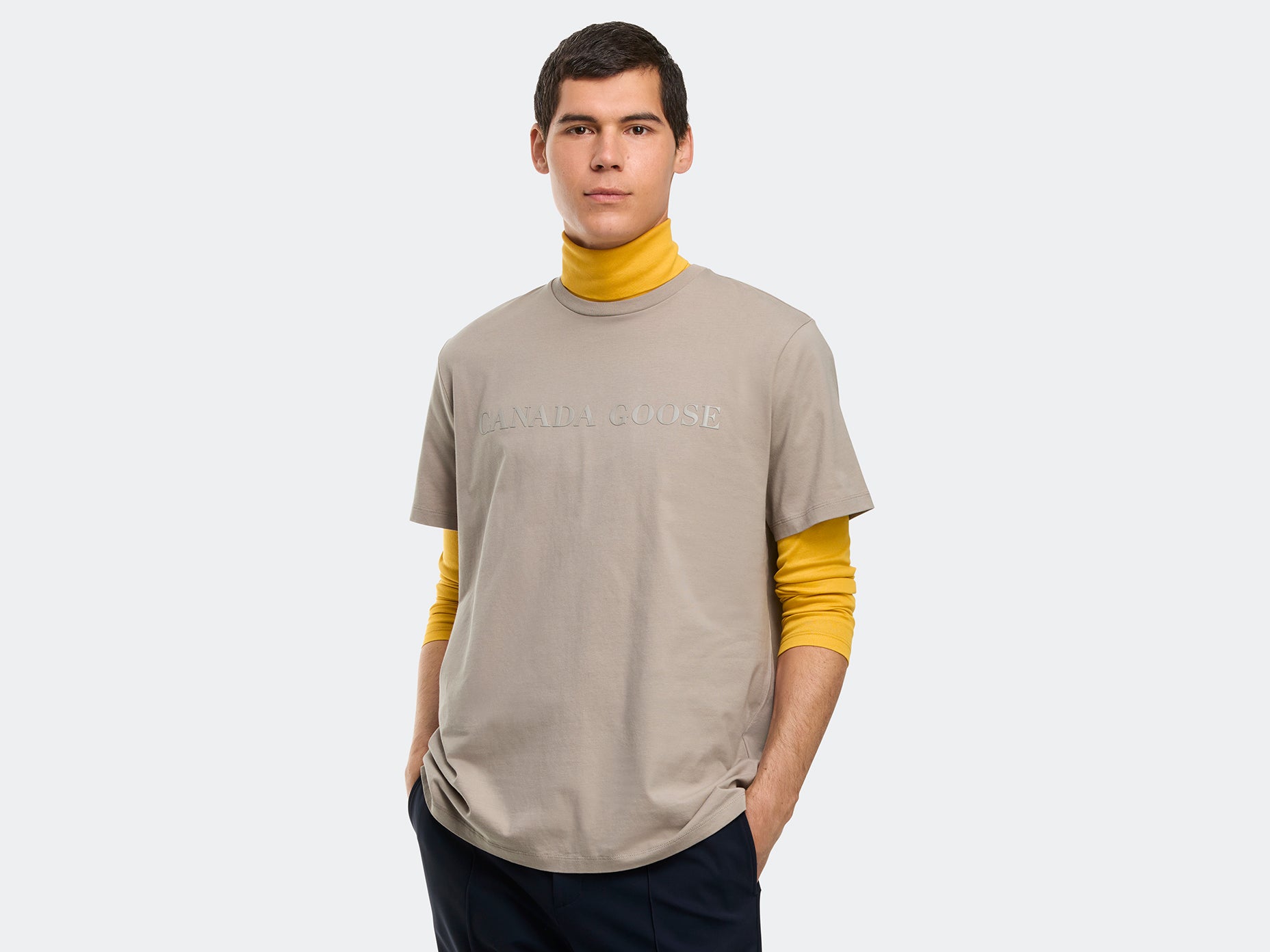 Emersen Embossed Crewneck T-Shirt (Men) - Limestone