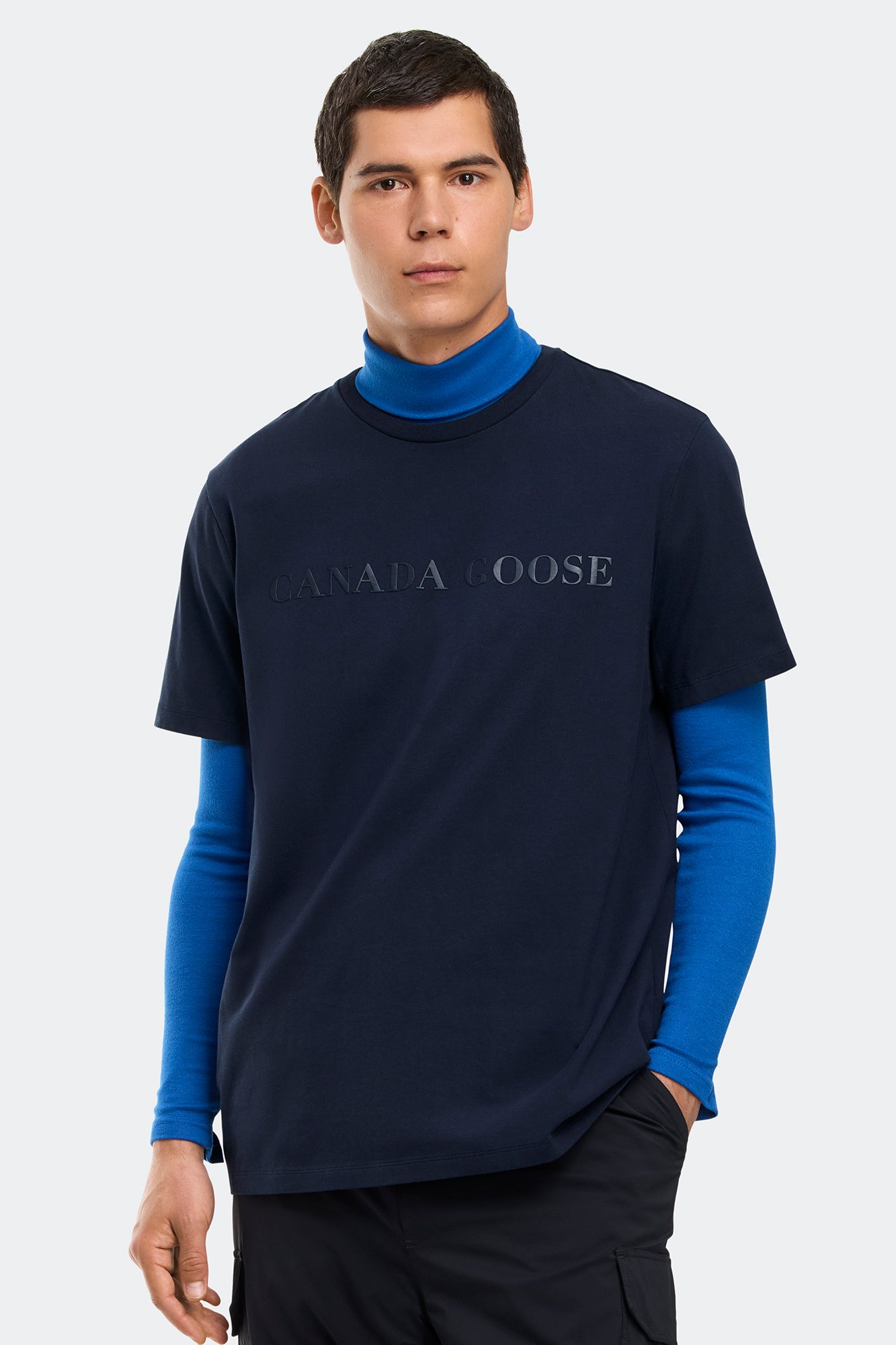 Emersen Embossed Crewneck T-Shirt (Men) - Atlantic Navy