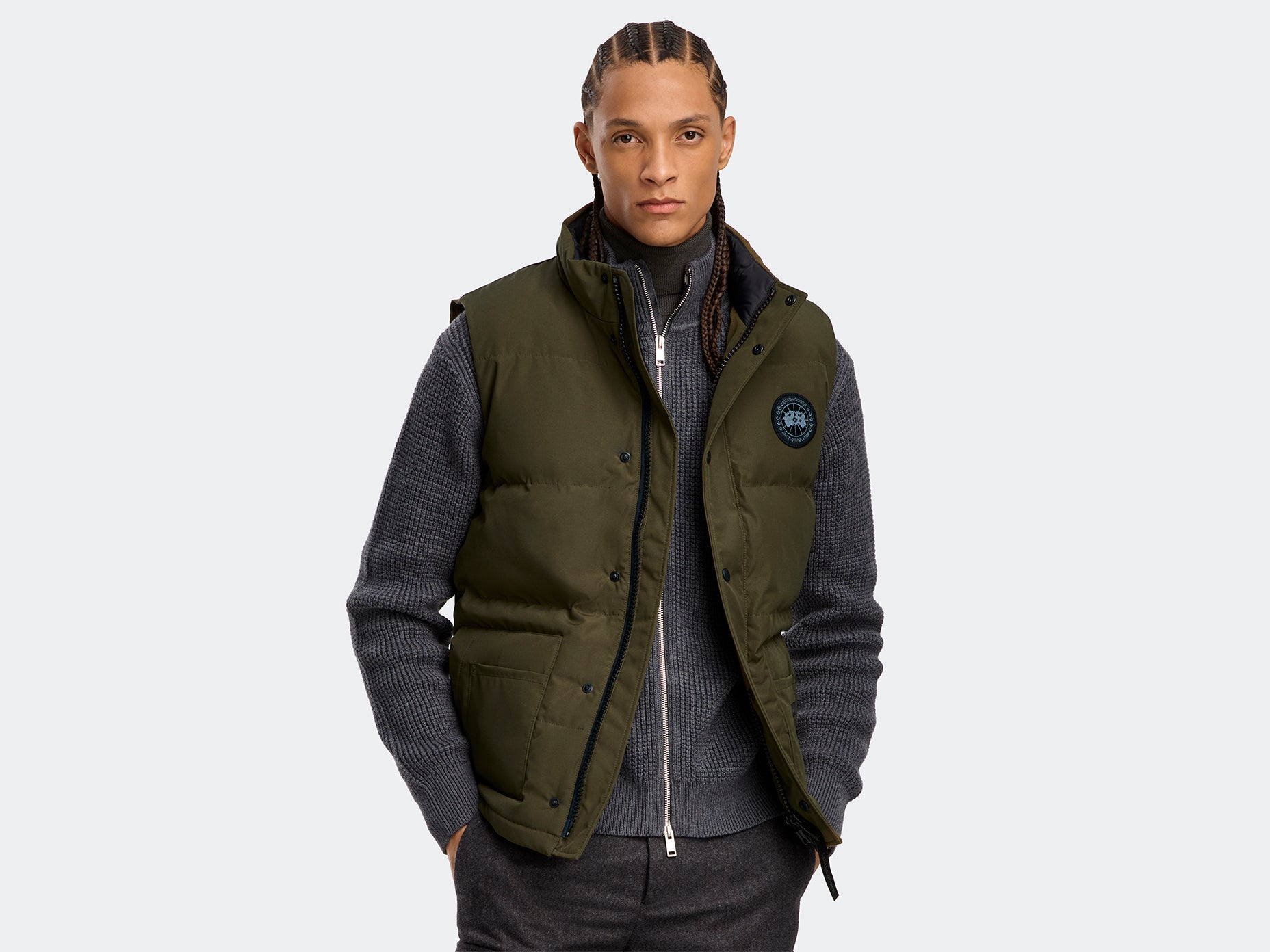 Freestyle Crew Vest Black Label (Men) - Military Green