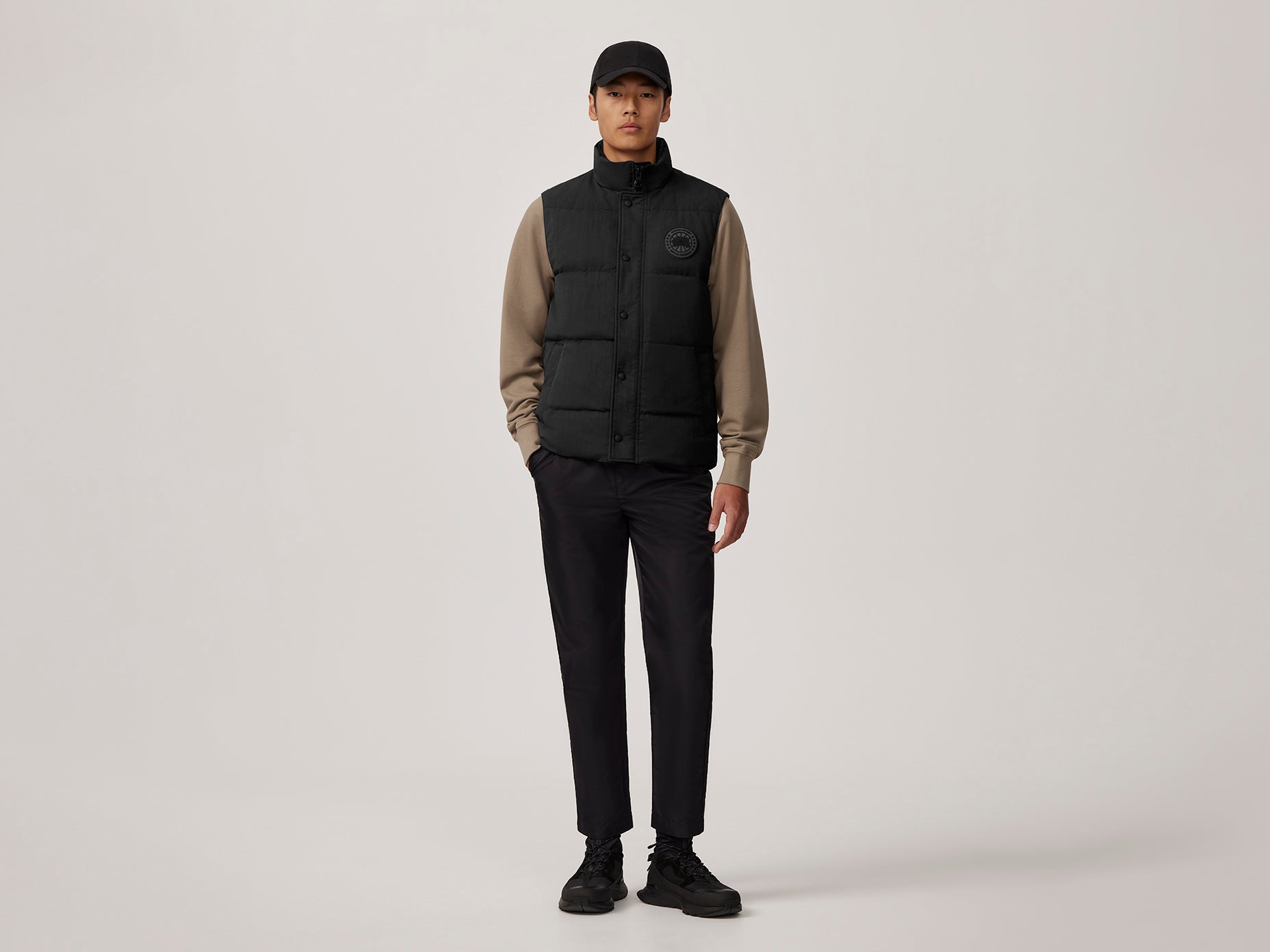 Garson Vest Crinkle Cotton (Men) - Black