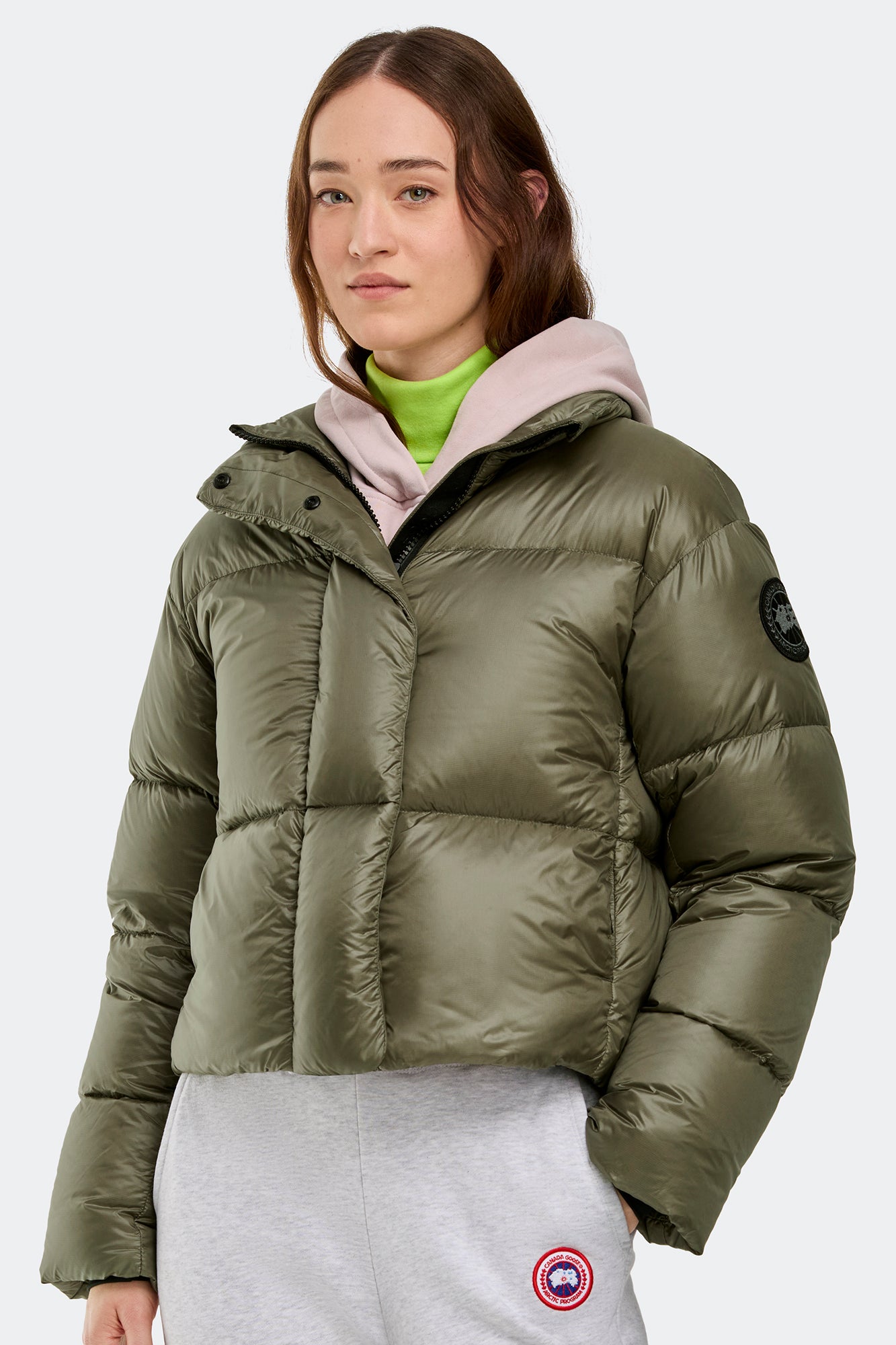 Cypress Cropped Puffer Black Label (Women) - Smokey Sage