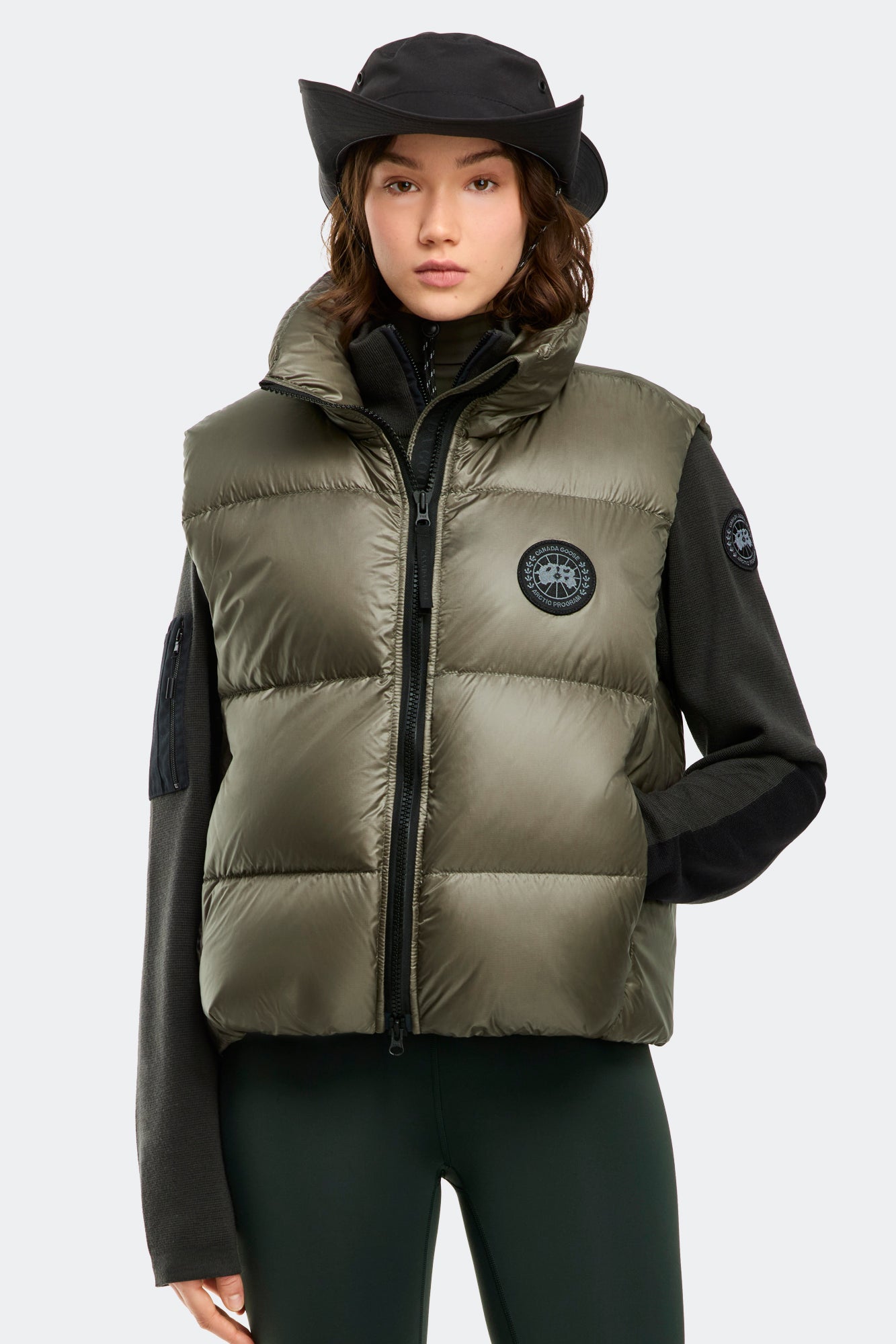Cypress Puffer Vest Black Label (Women) - Smokey Sage