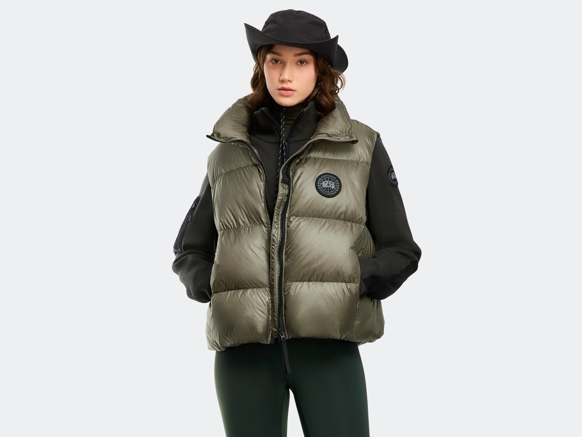 Cypress Puffer Vest Black Label (Women) - Smokey Sage