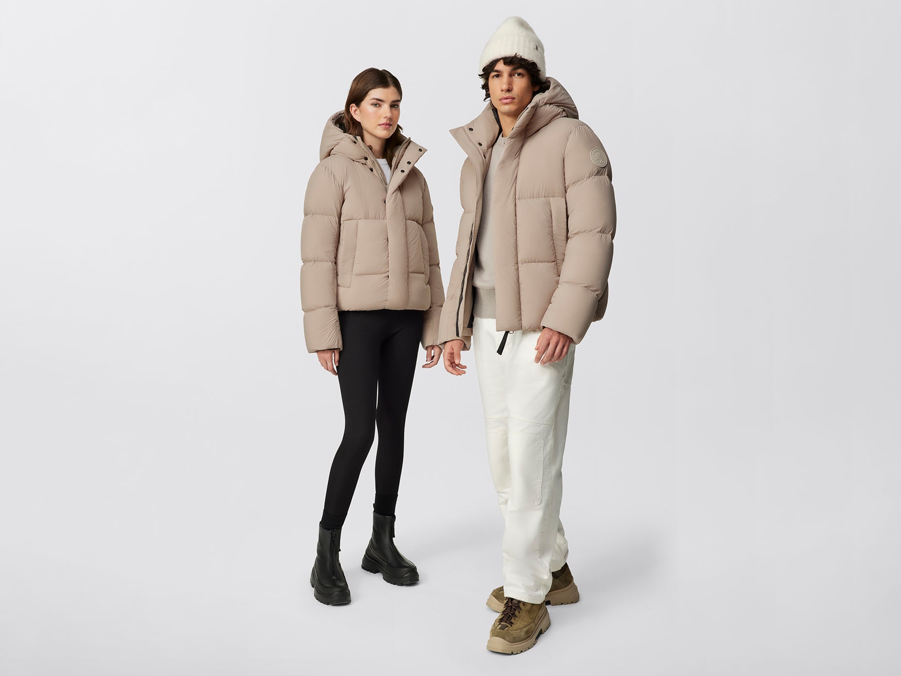 Everett Hooded Puffer - Limestone