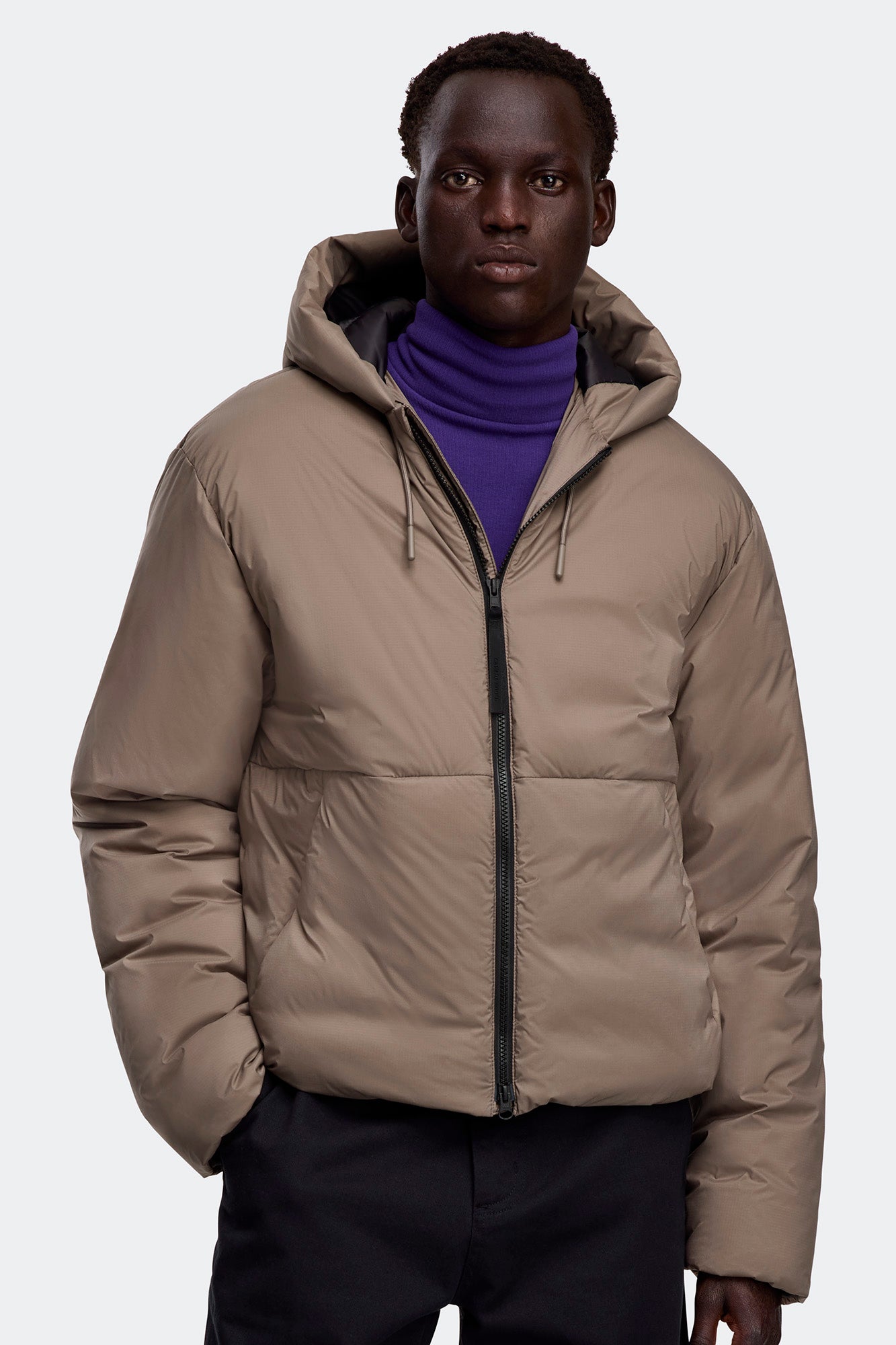 Lodge Hooded Jacket Black Label - Taupe Grey