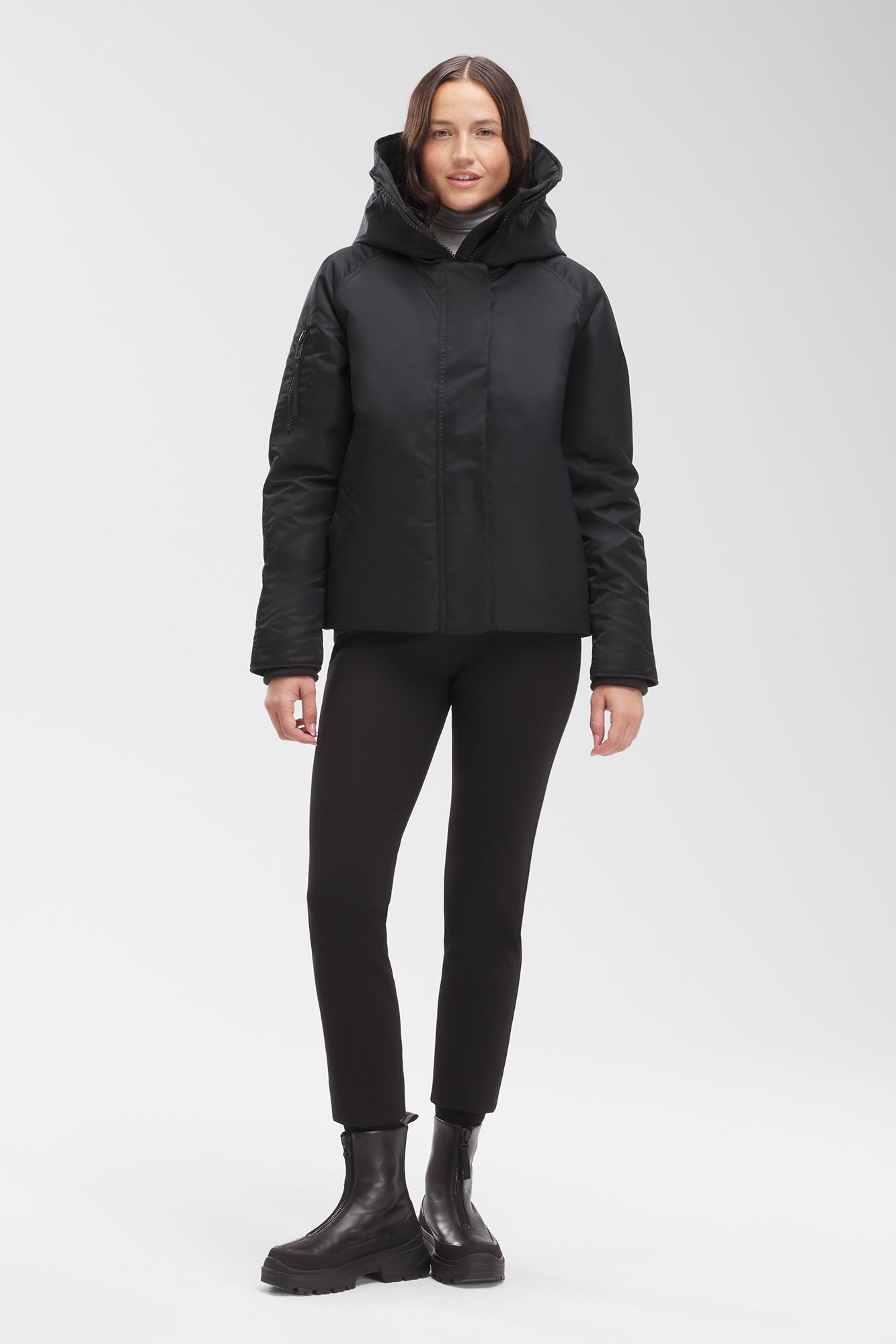 Everleigh Bomber Performance Satin (Women) - Black