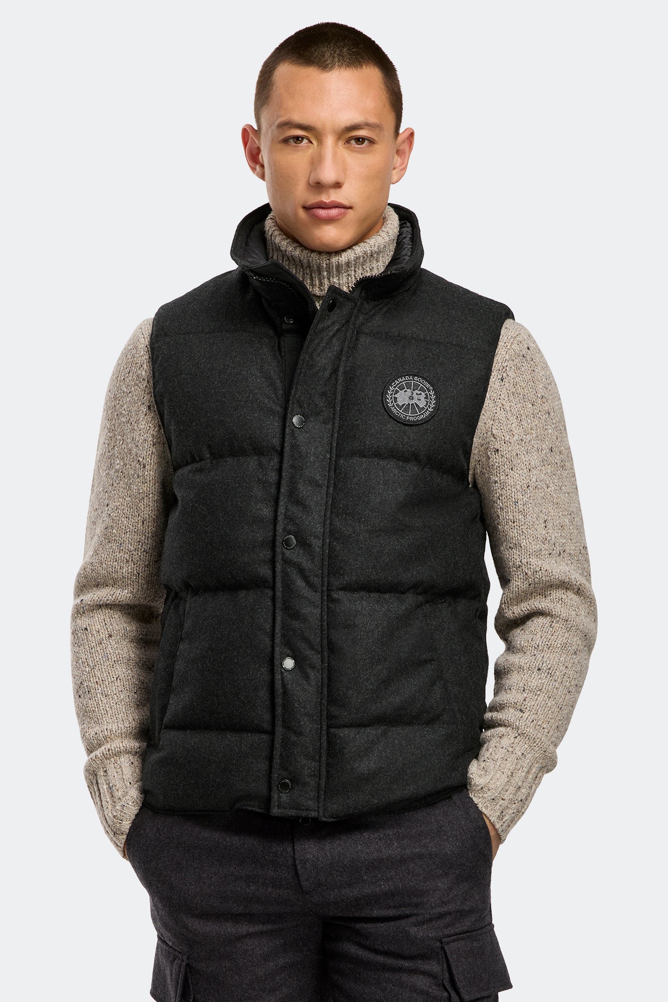 Garson Vest Wool (Men) - Carbon Melange