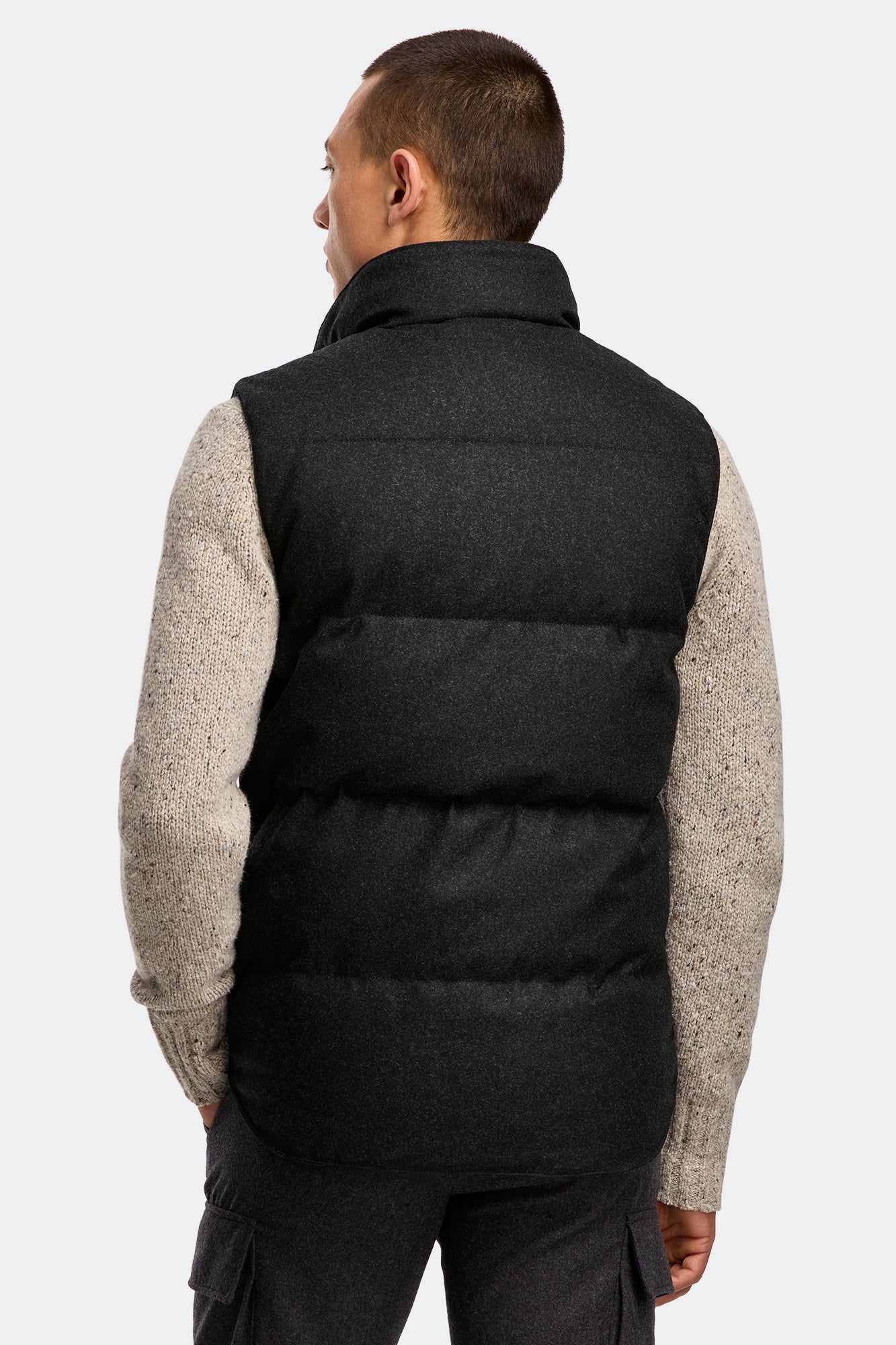 Garson Vest Wool (Men) - Carbon Melange
