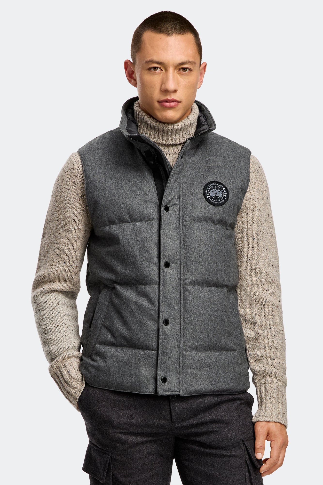 Garson Vest Wool (Men) - Slate Grey Melange