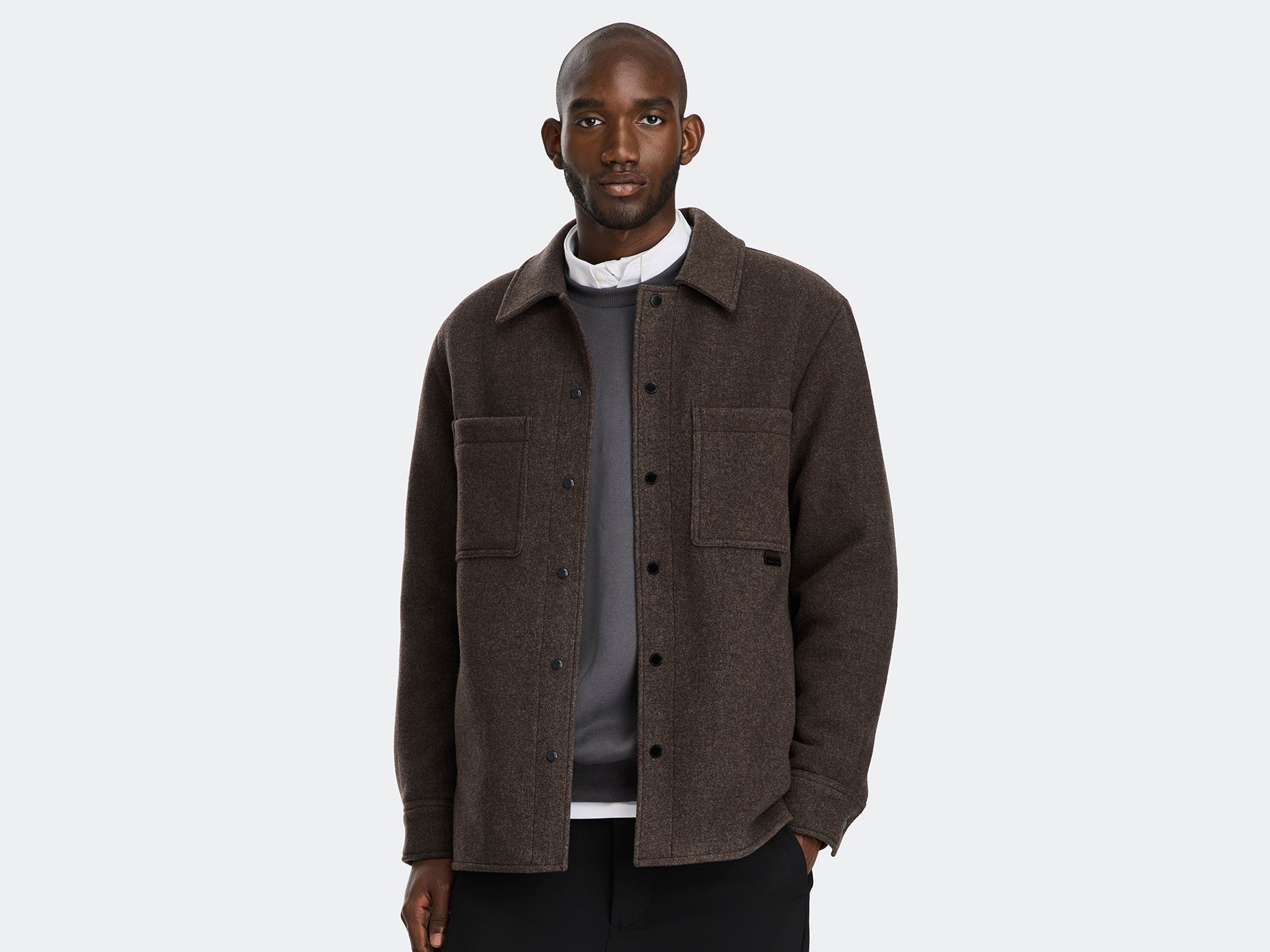 Atkinson Shirt Jacket - Heather Espresso