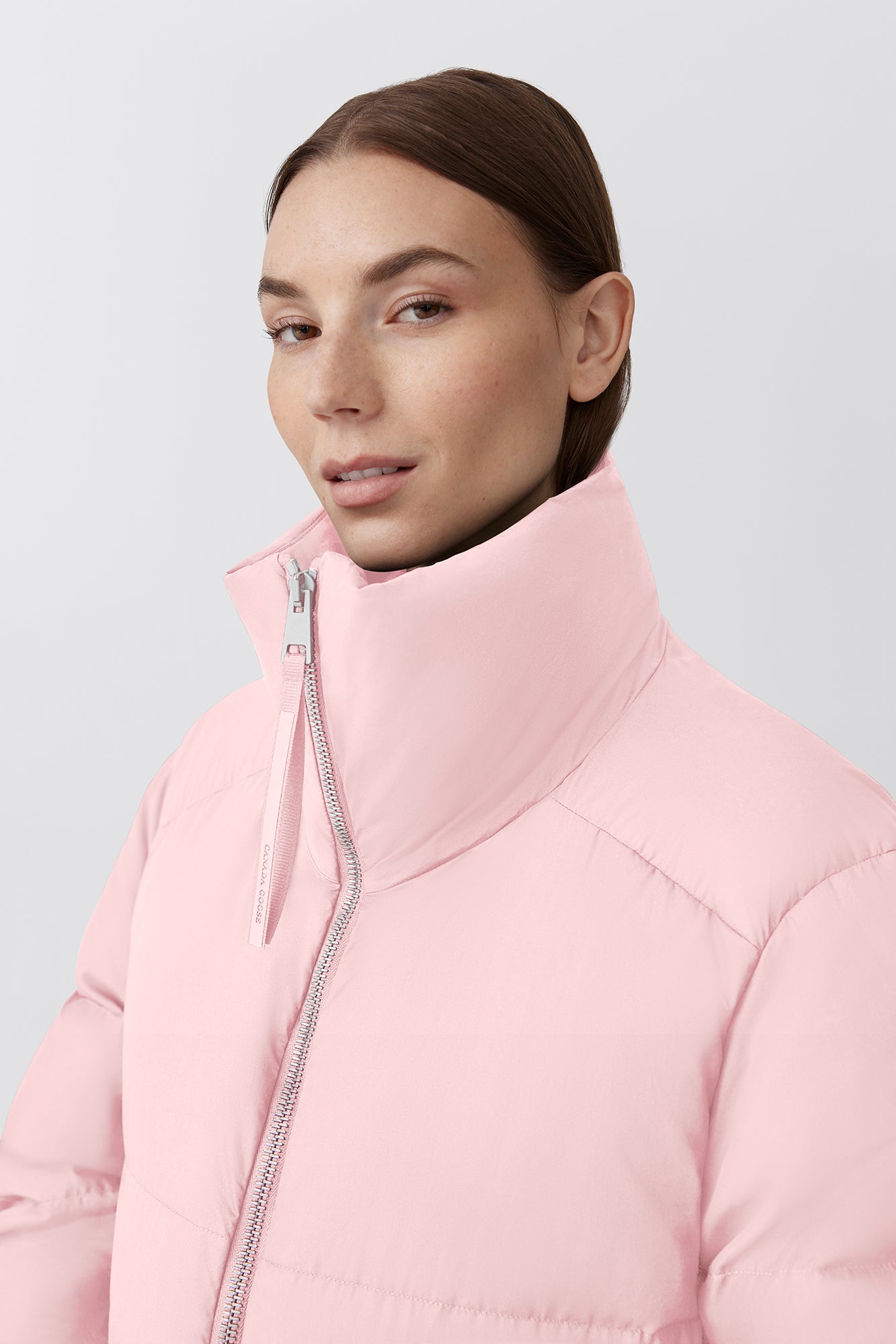 Garnet Cropped Puffer (Women) - Pink Quartz