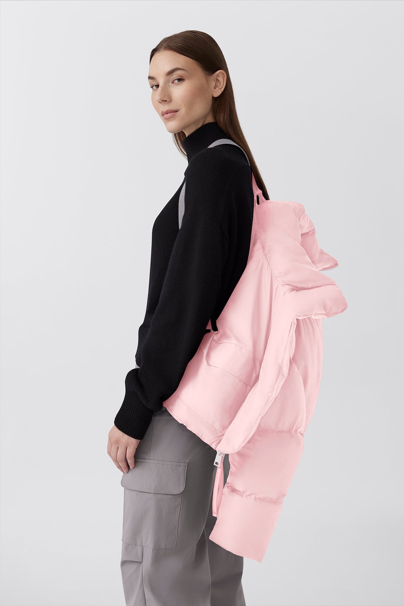 Garnet Cropped Puffer (Women) - Pink Quartz