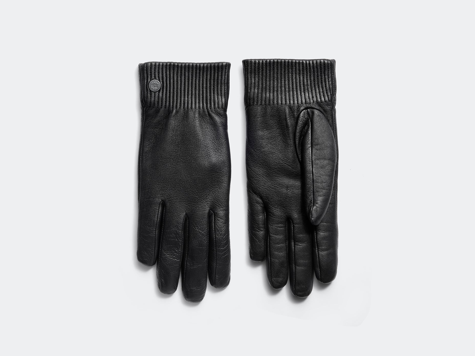 Leather Glove Ribbed Luxe (Women) - Black