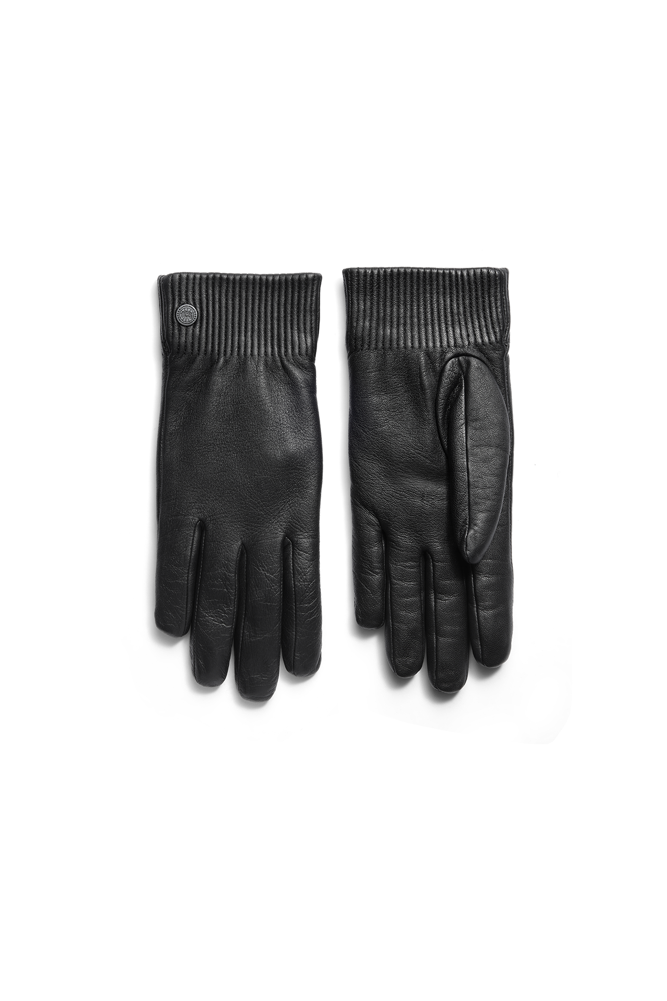 Leather Glove Ribbed Luxe (Women) - Black