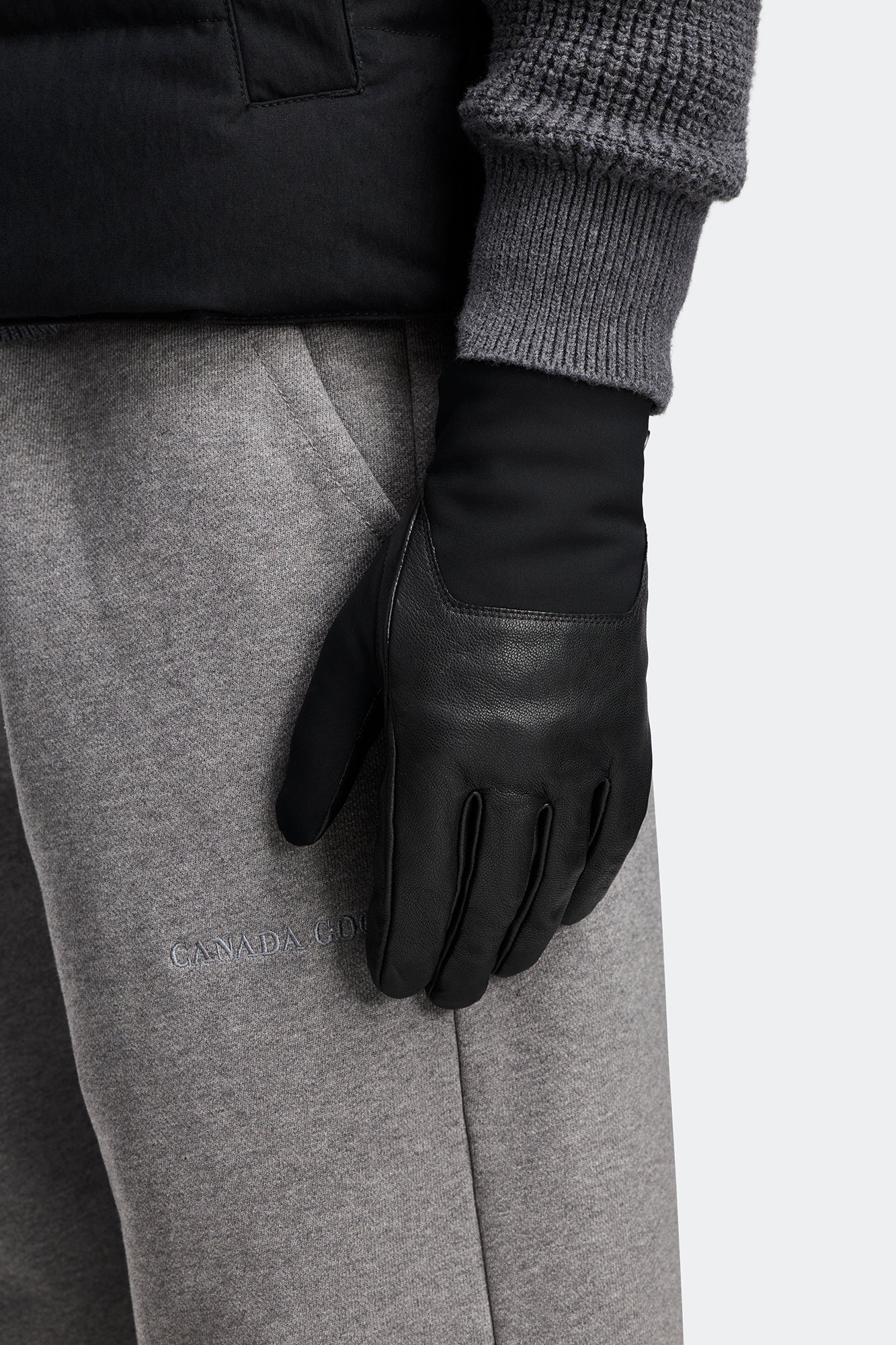 Mixed Media Glove (Men) - Black