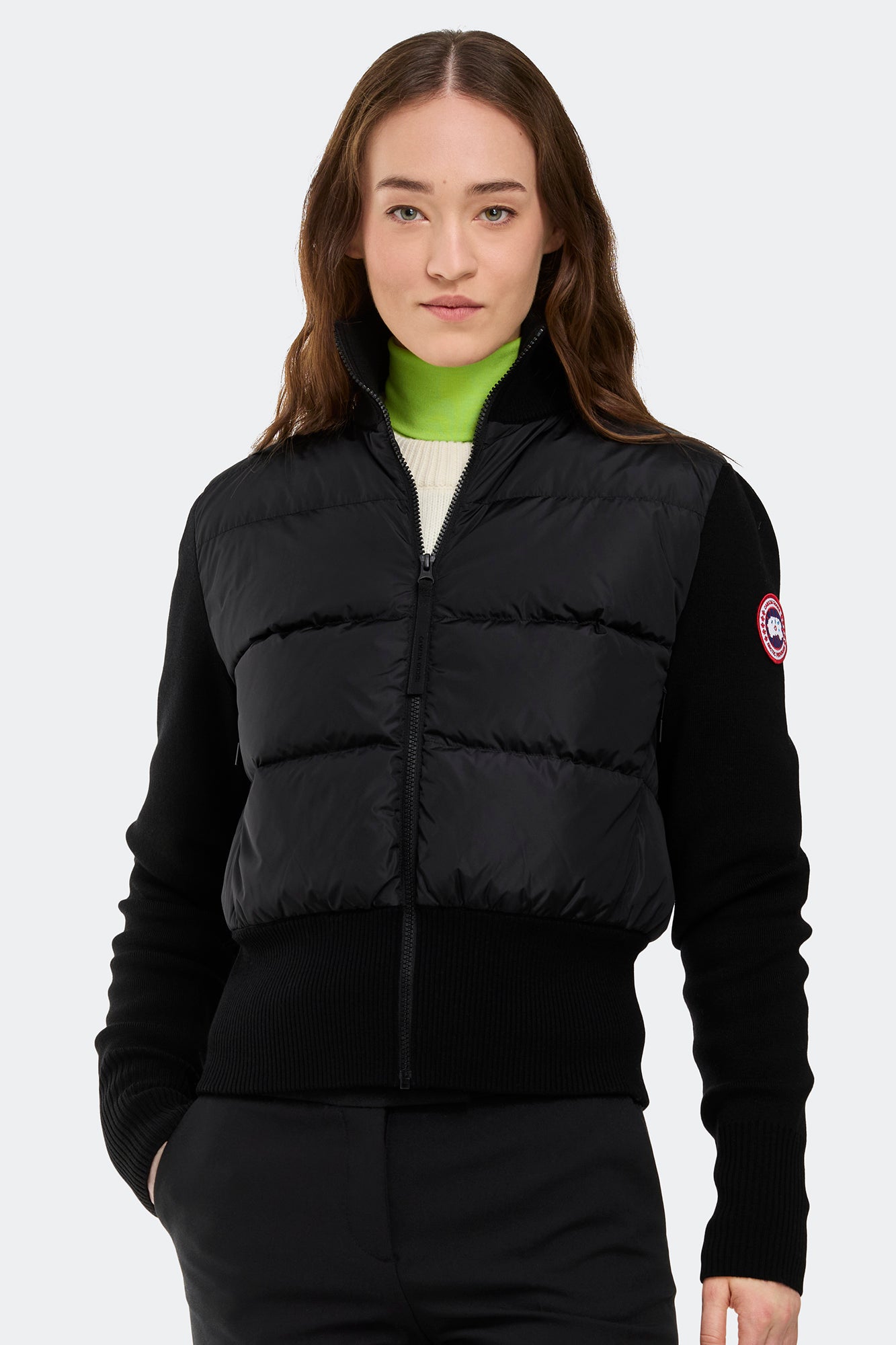 HyBridge® Wide Quilt Knit Jacket (Women) - Black