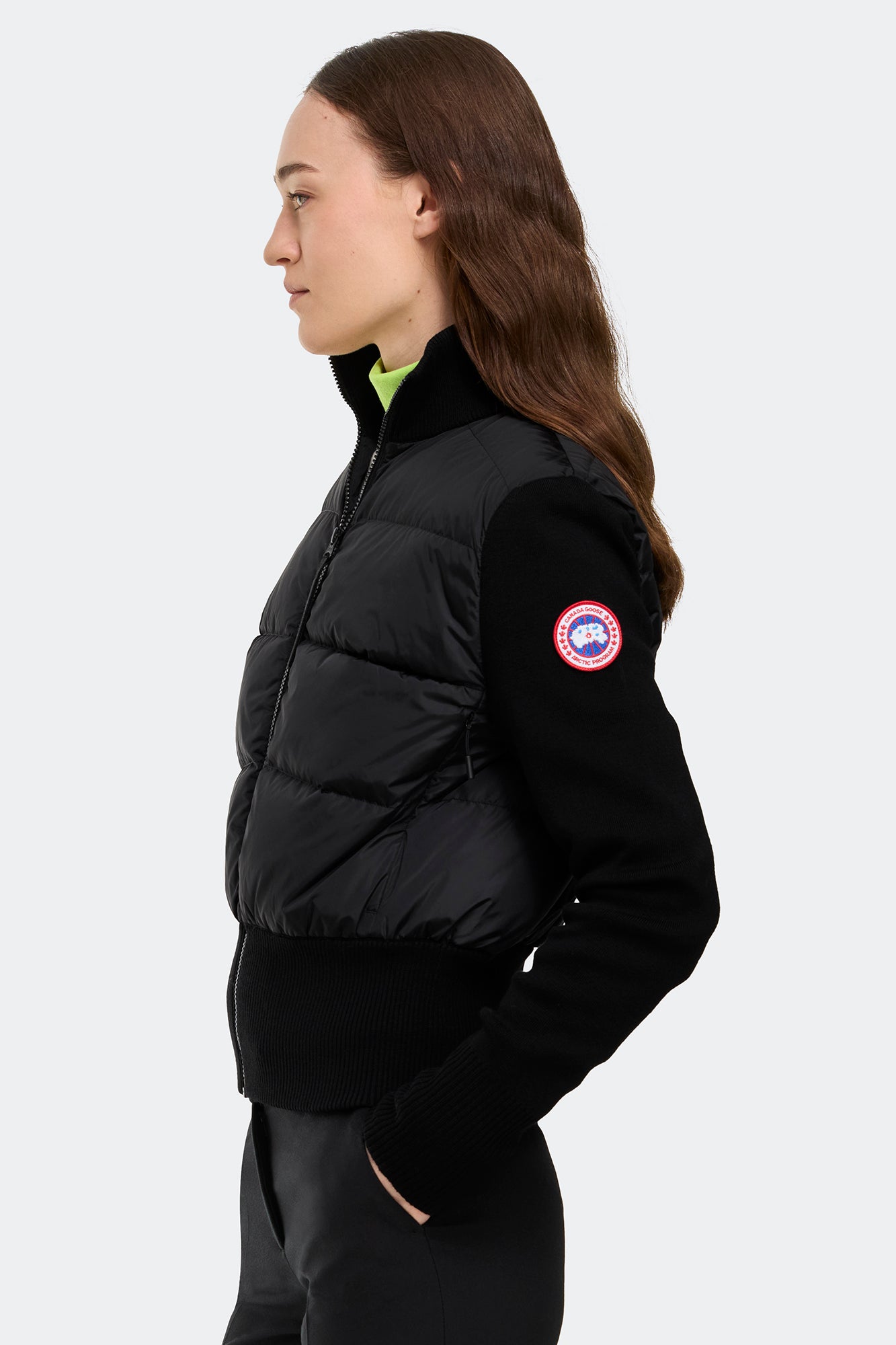 HyBridge® Wide Quilt Knit Jacket (Women) - Black