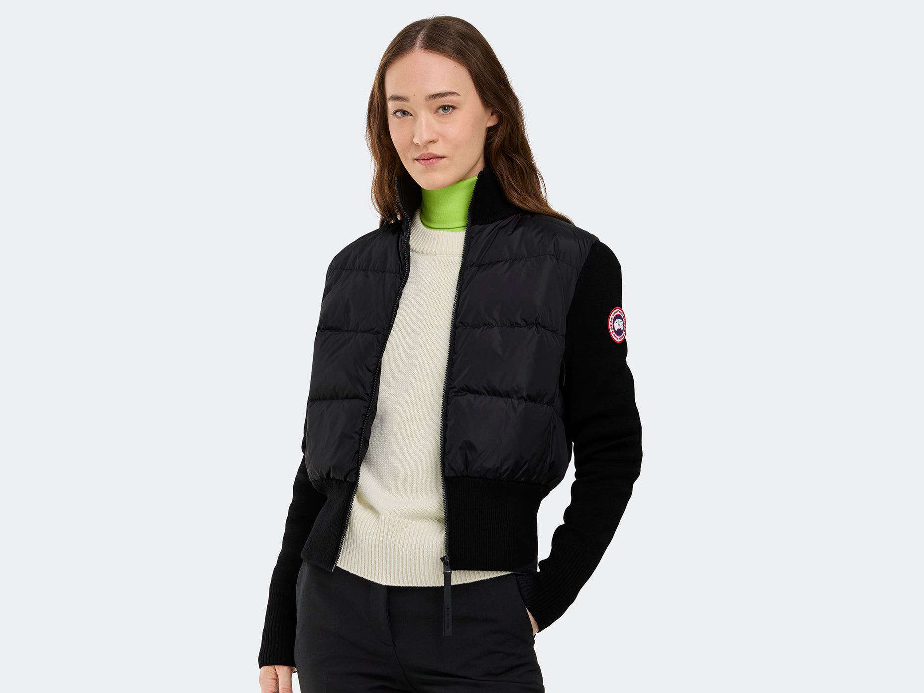 HyBridge® Wide Quilt Knit Jacket (Women) - Black