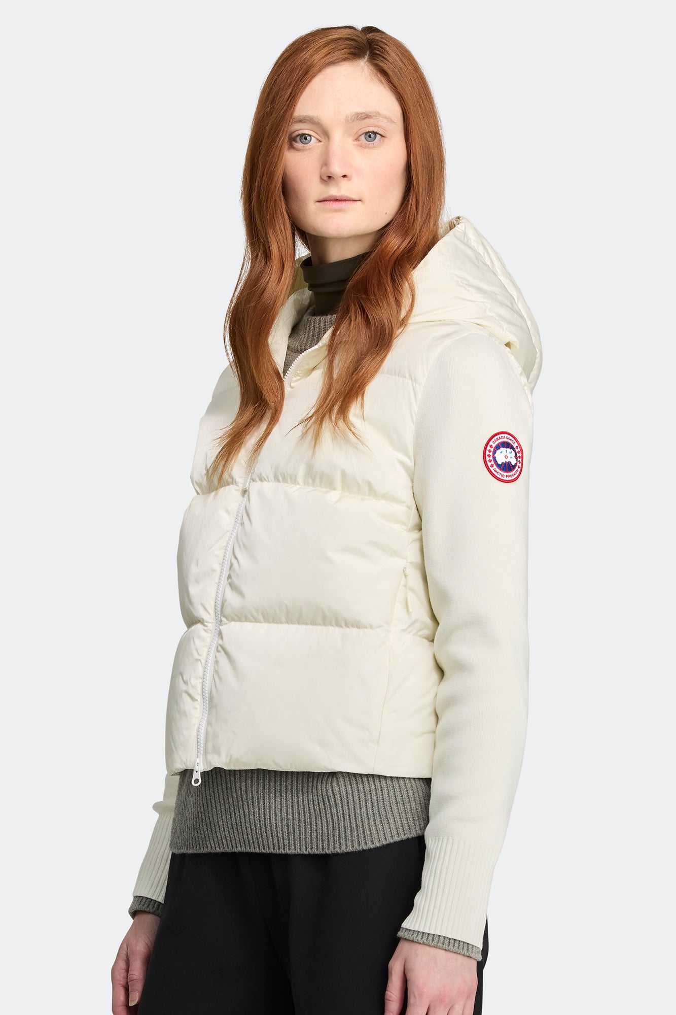 HyBridge® Wide Quilt Knit Hoody (Women) - Cottongrass