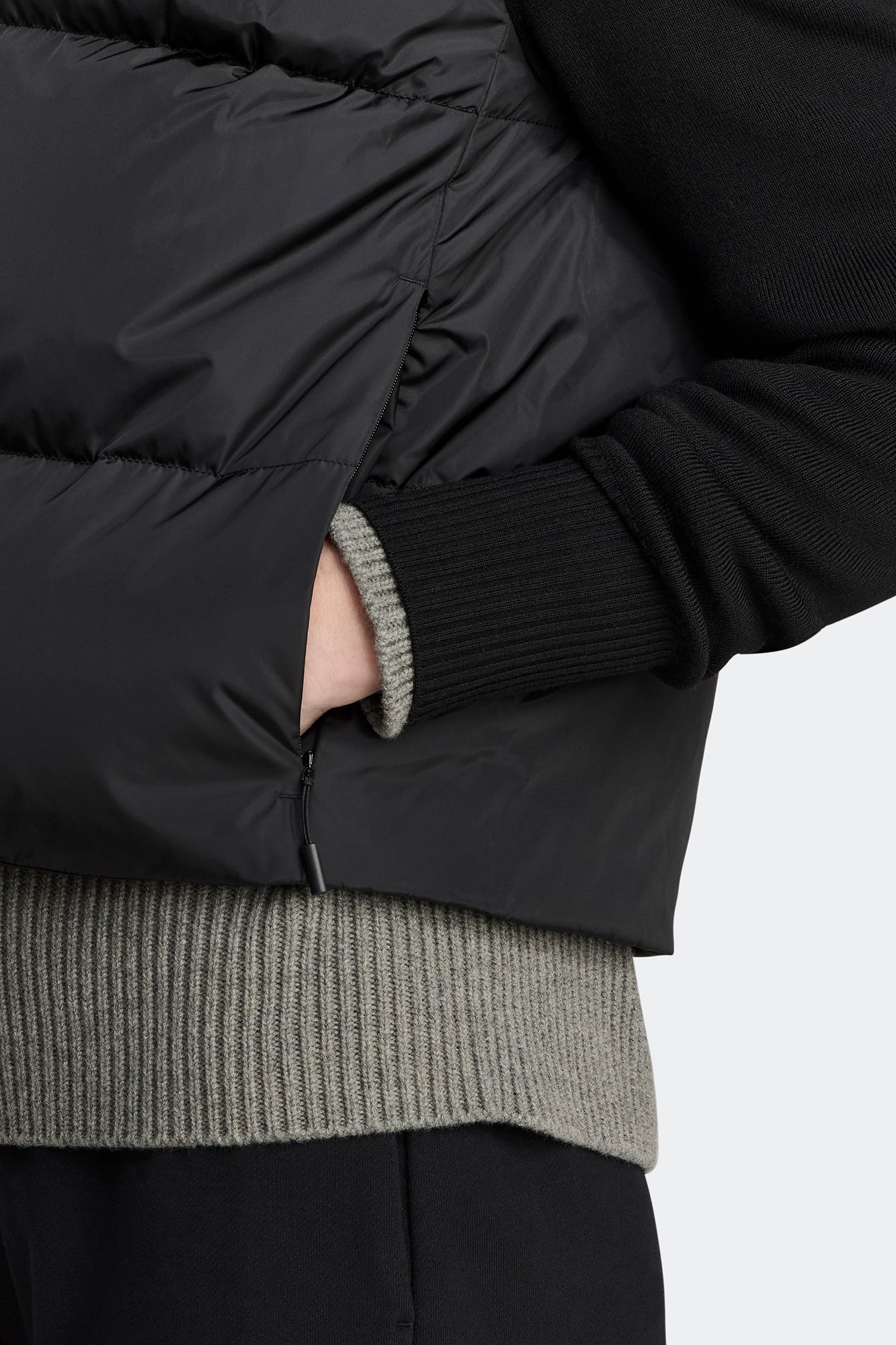 HyBridge® Wide Quilt Knit Hoody (Women) - Black