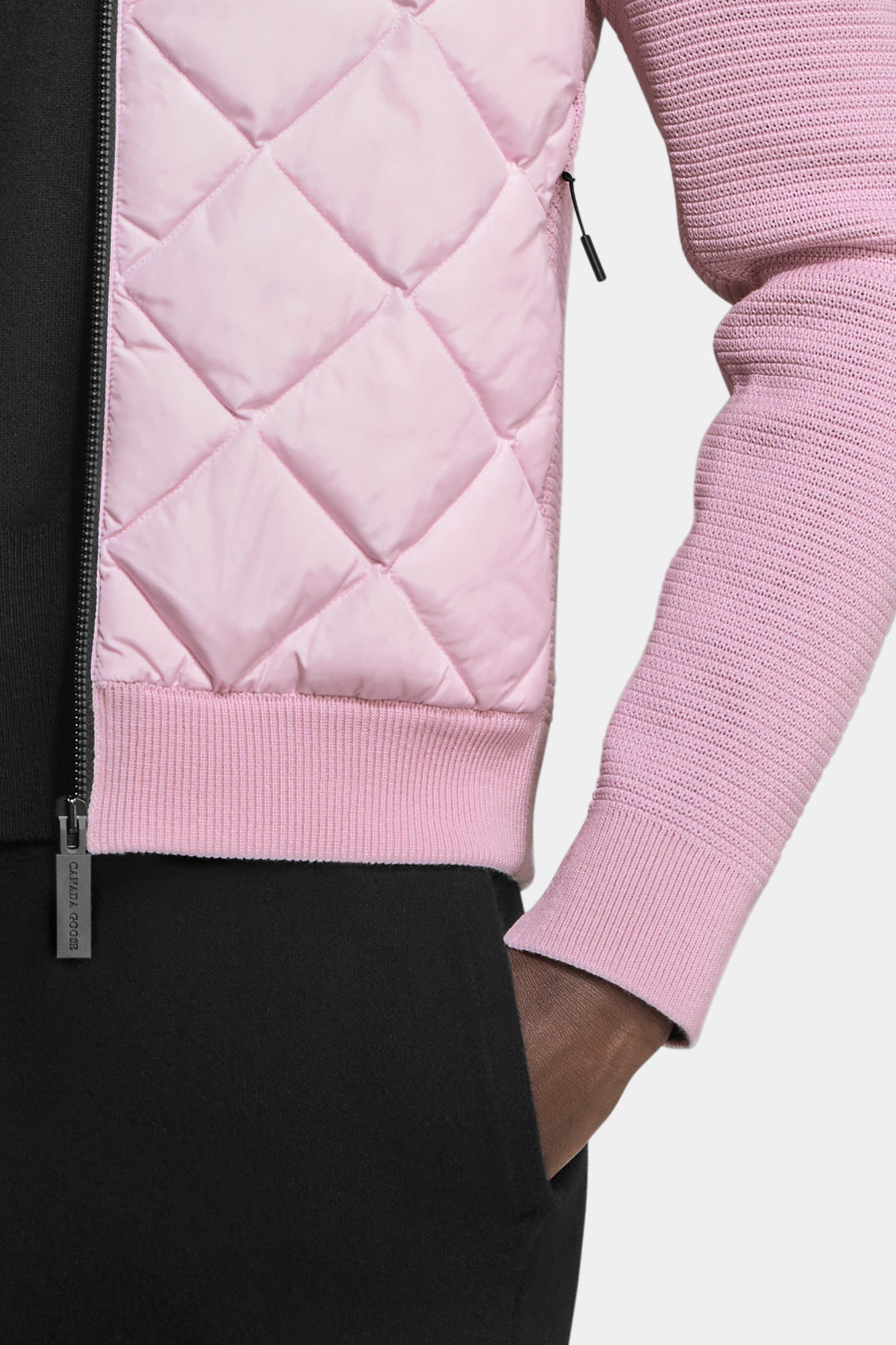 HyBridge® Quilted Knit Hoodie Black Label (Women) - Sunset Pink - Image 6