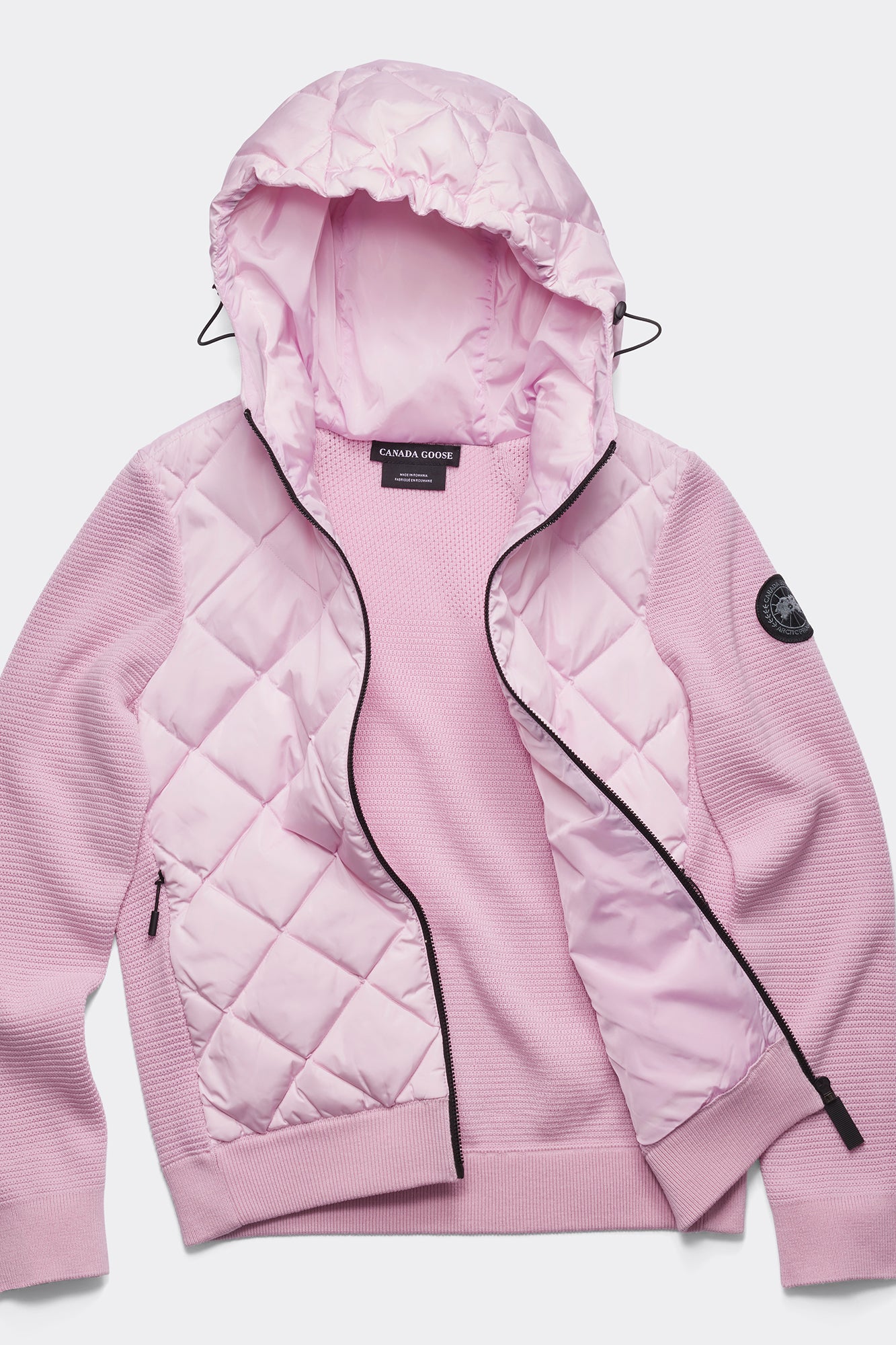 HyBridge® Quilted Knit Hoodie Black Label (Women) - Sunset Pink - Image 10