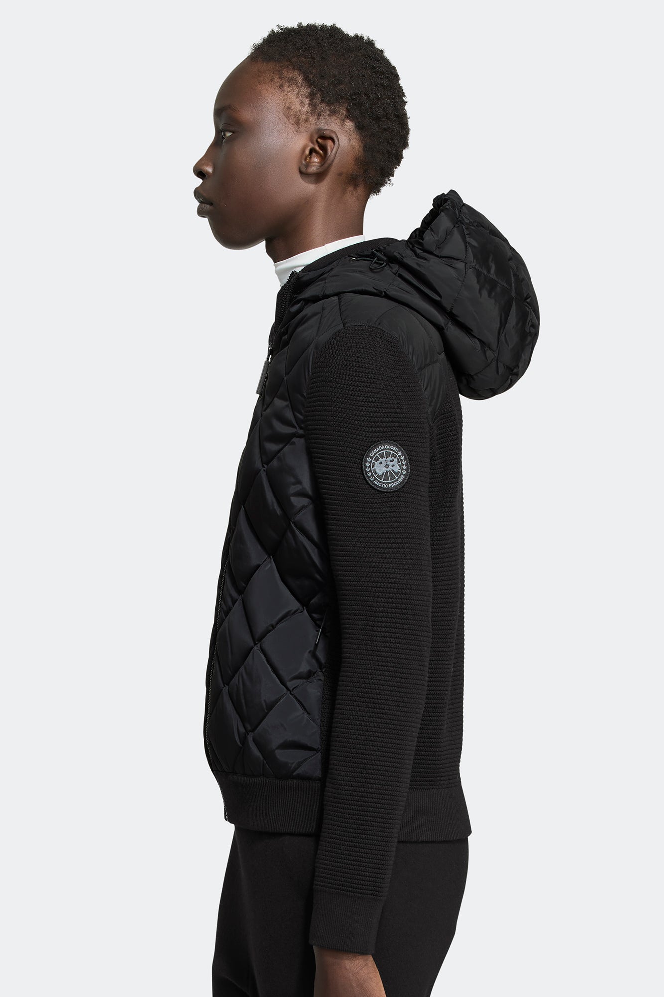 HyBridge® Quilted Knit Hoodie Black Label (Women) - Black