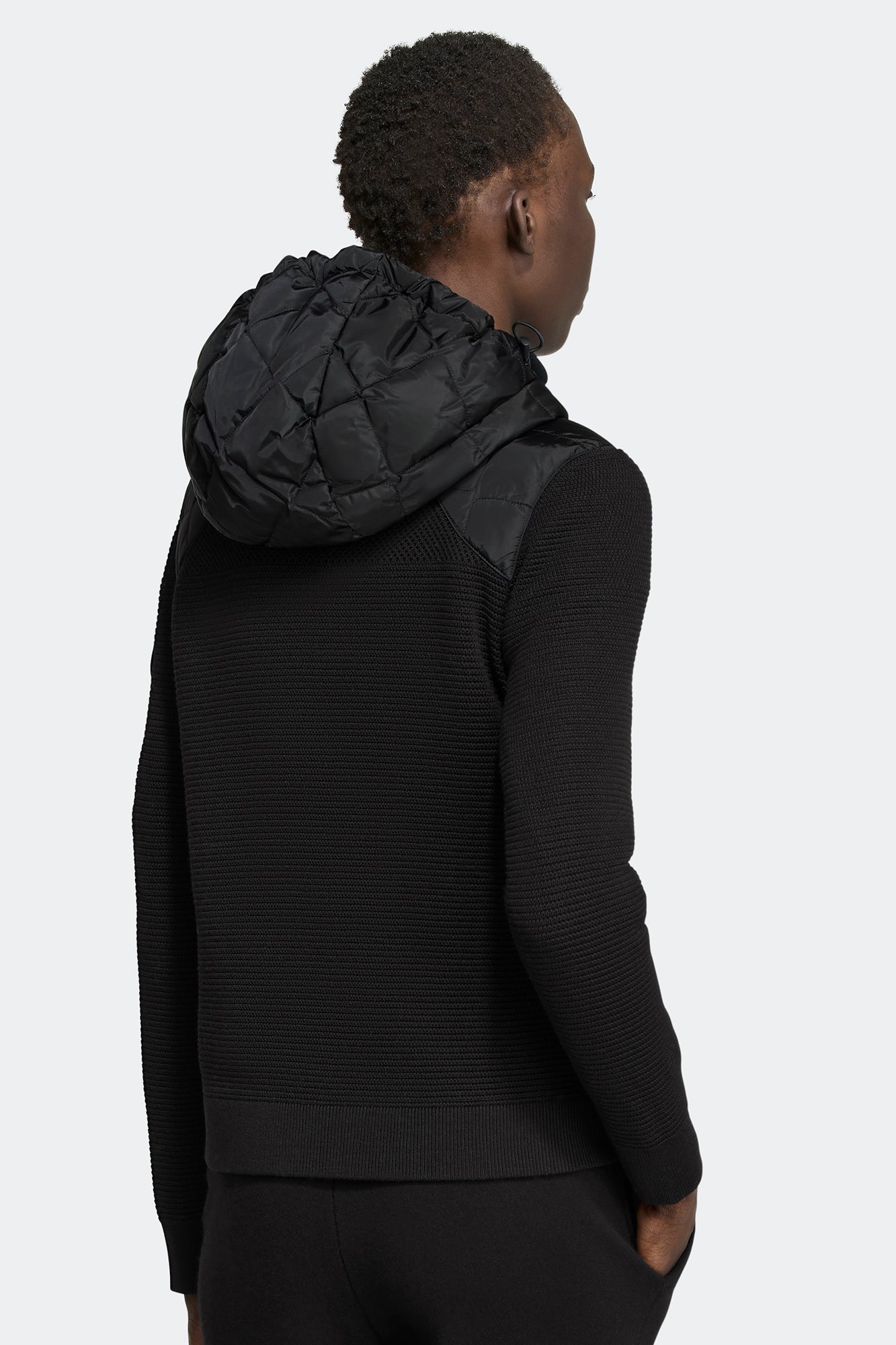 HyBridge® Quilted Knit Hoodie Black Label (Women) - Black