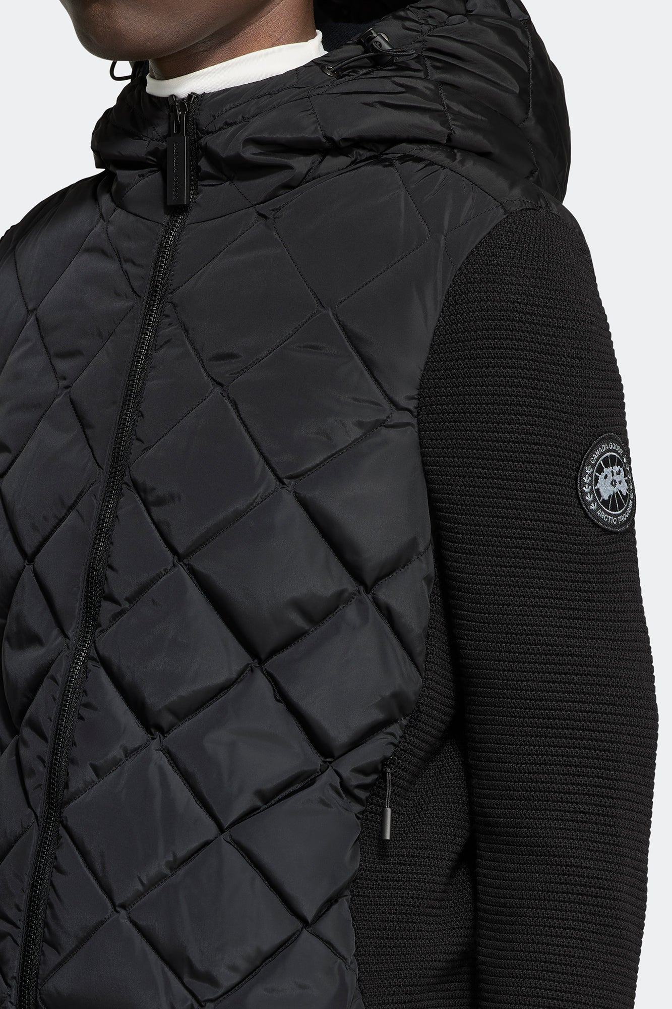 HyBridge® Quilted Knit Hoodie Black Label (Women) - Black