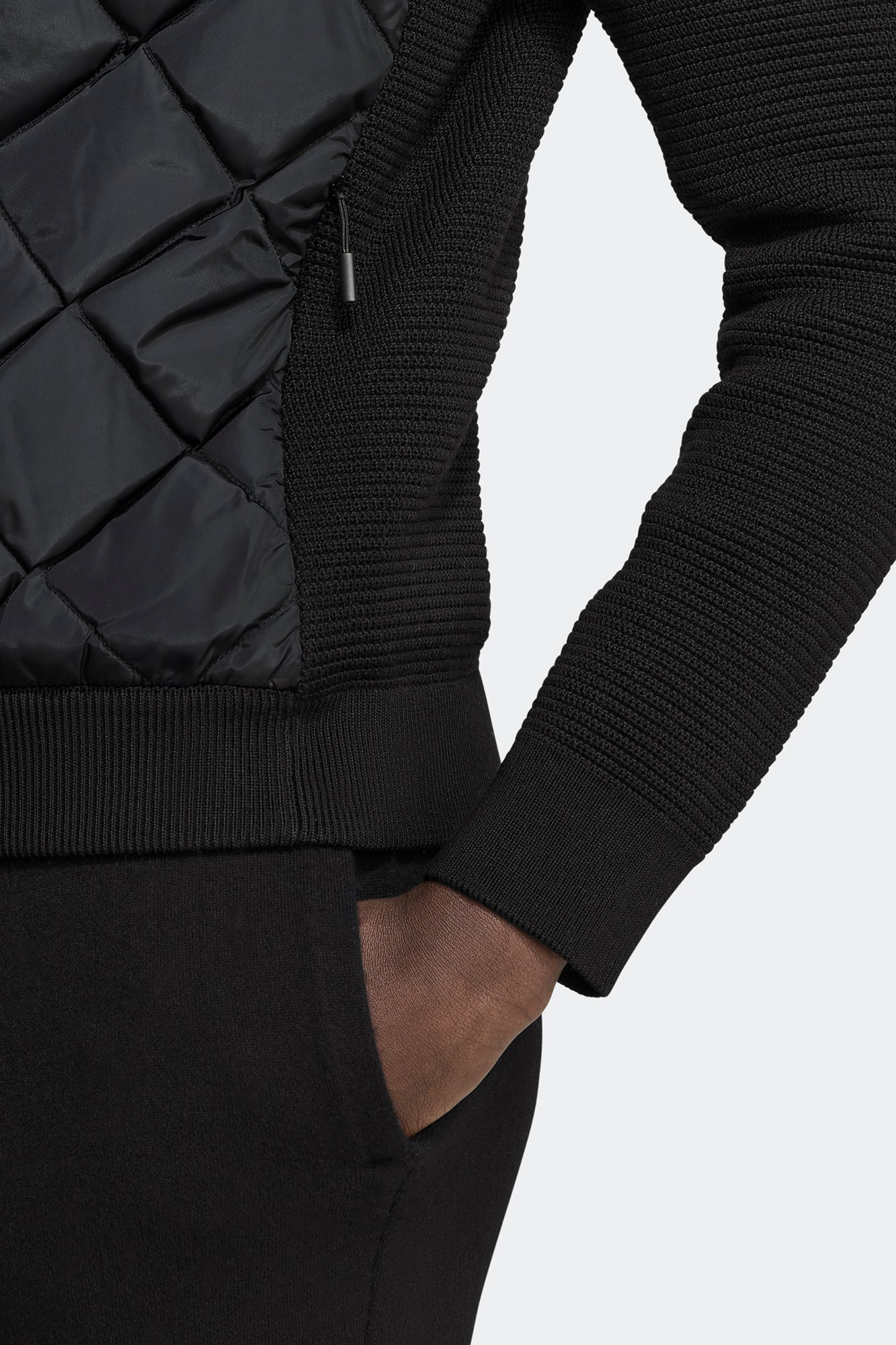 HyBridge® Quilted Knit Hoodie Black Label (Women) - Black - Image 6