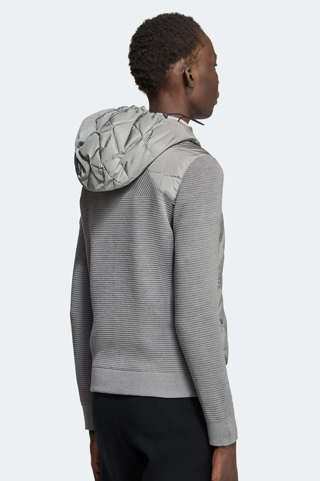 HyBridge® Quilted Knit Hoodie Black Label (Women) - Silver Ore