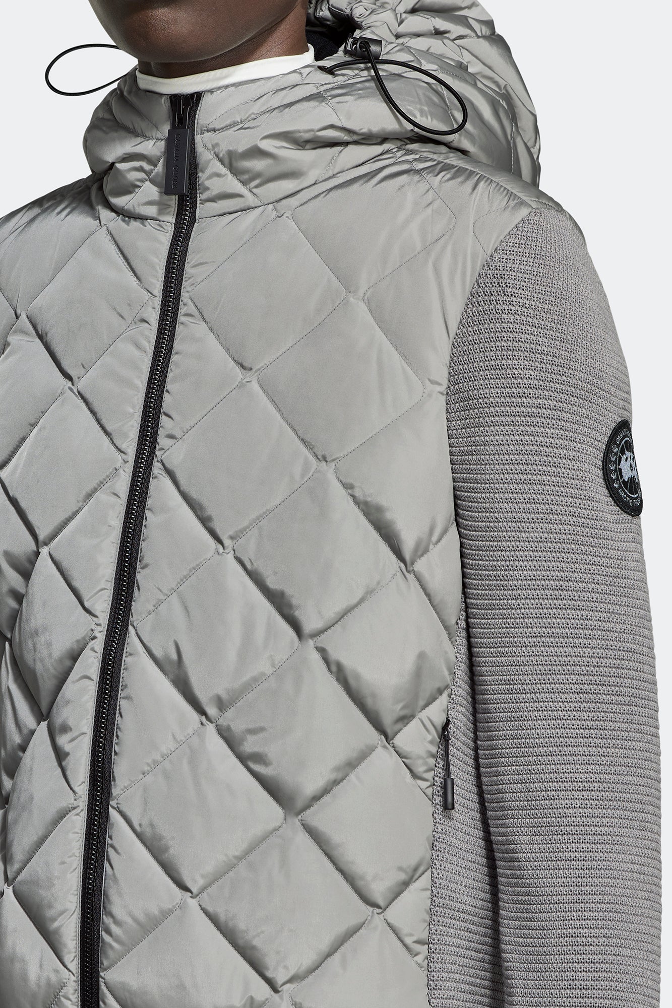 HyBridge® Quilted Knit Hoodie Black Label (Women) - Silver Ore
