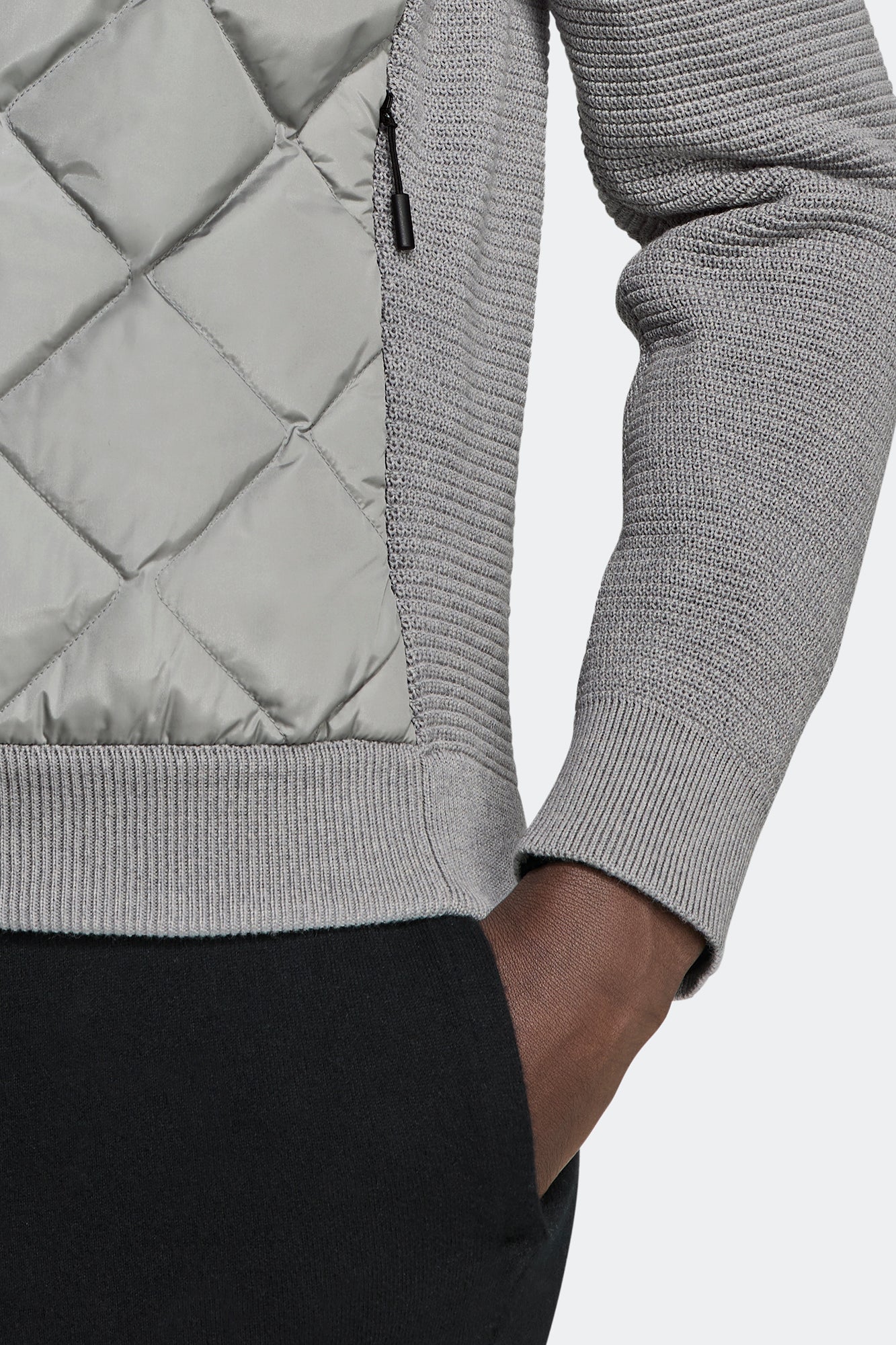 HyBridge® Quilted Knit Hoodie Black Label (Women) - Silver Ore - Image 6