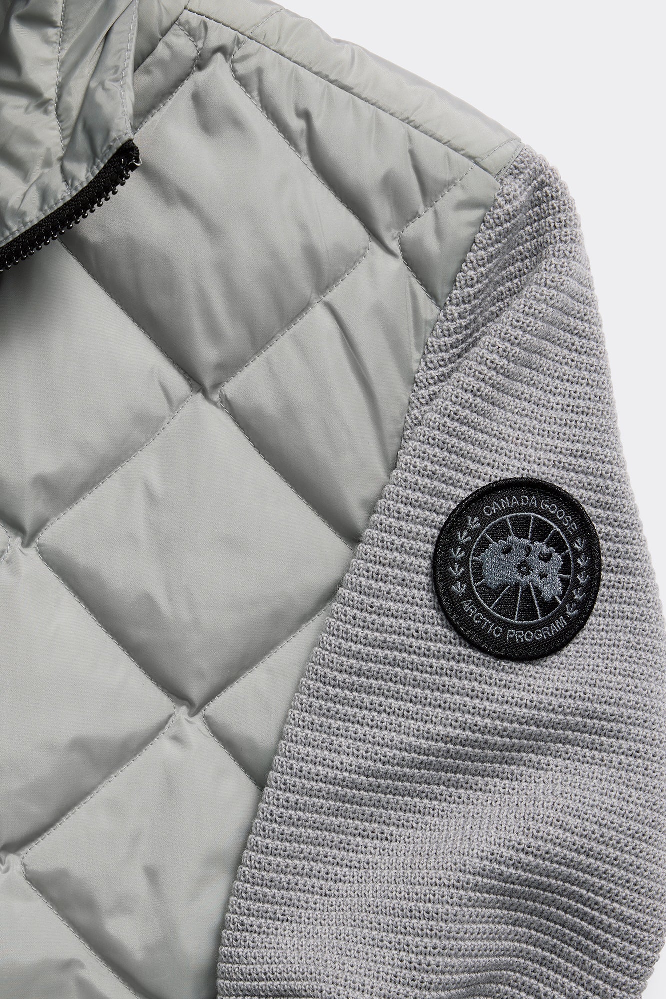 HyBridge® Quilted Knit Hoodie Black Label (Women) - Silver Ore - Image 7