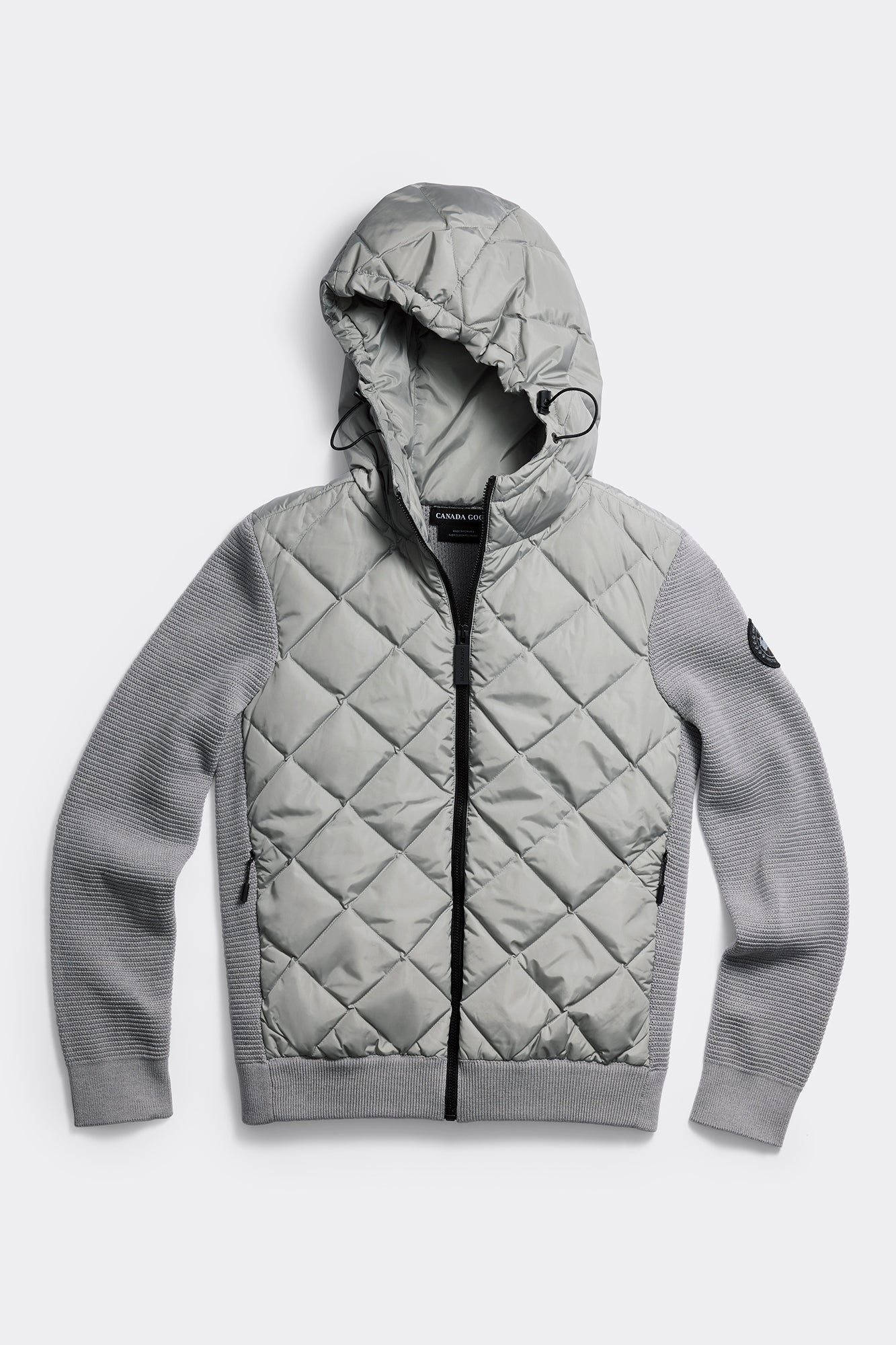 HyBridge® Quilted Knit Hoodie Black Label (Women) - Silver Ore - Image 8