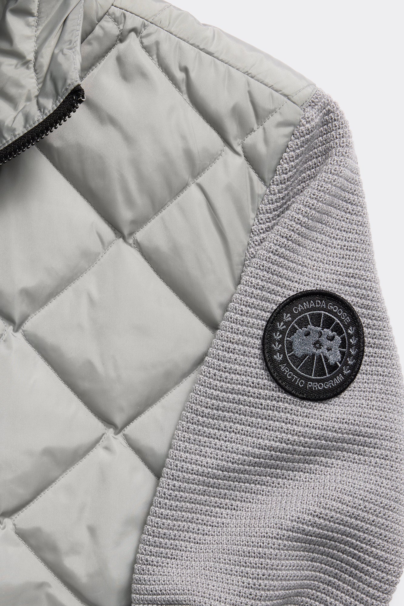 HyBridge® Quilted Knit Hoodie Black Label (Women) - Silver Ore - Image 11