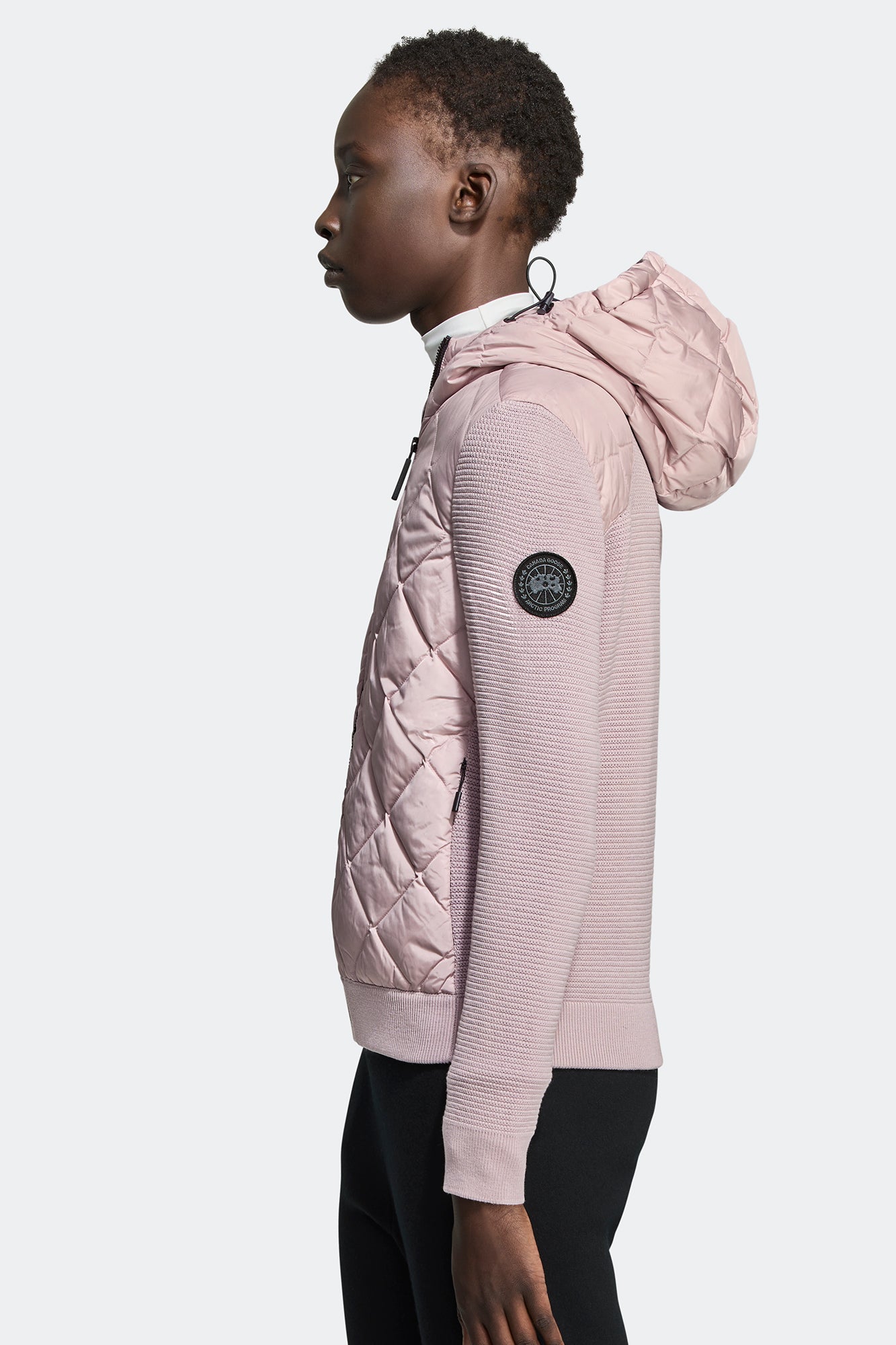 HyBridge® Quilted Knit Hoodie Black Label (Women) - Lucent Rose