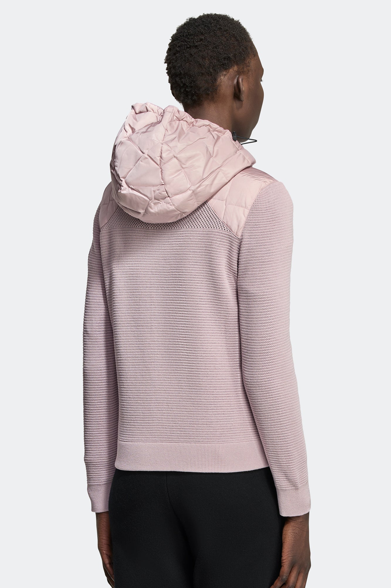 HyBridge® Quilted Knit Hoodie Black Label (Women) - Lucent Rose