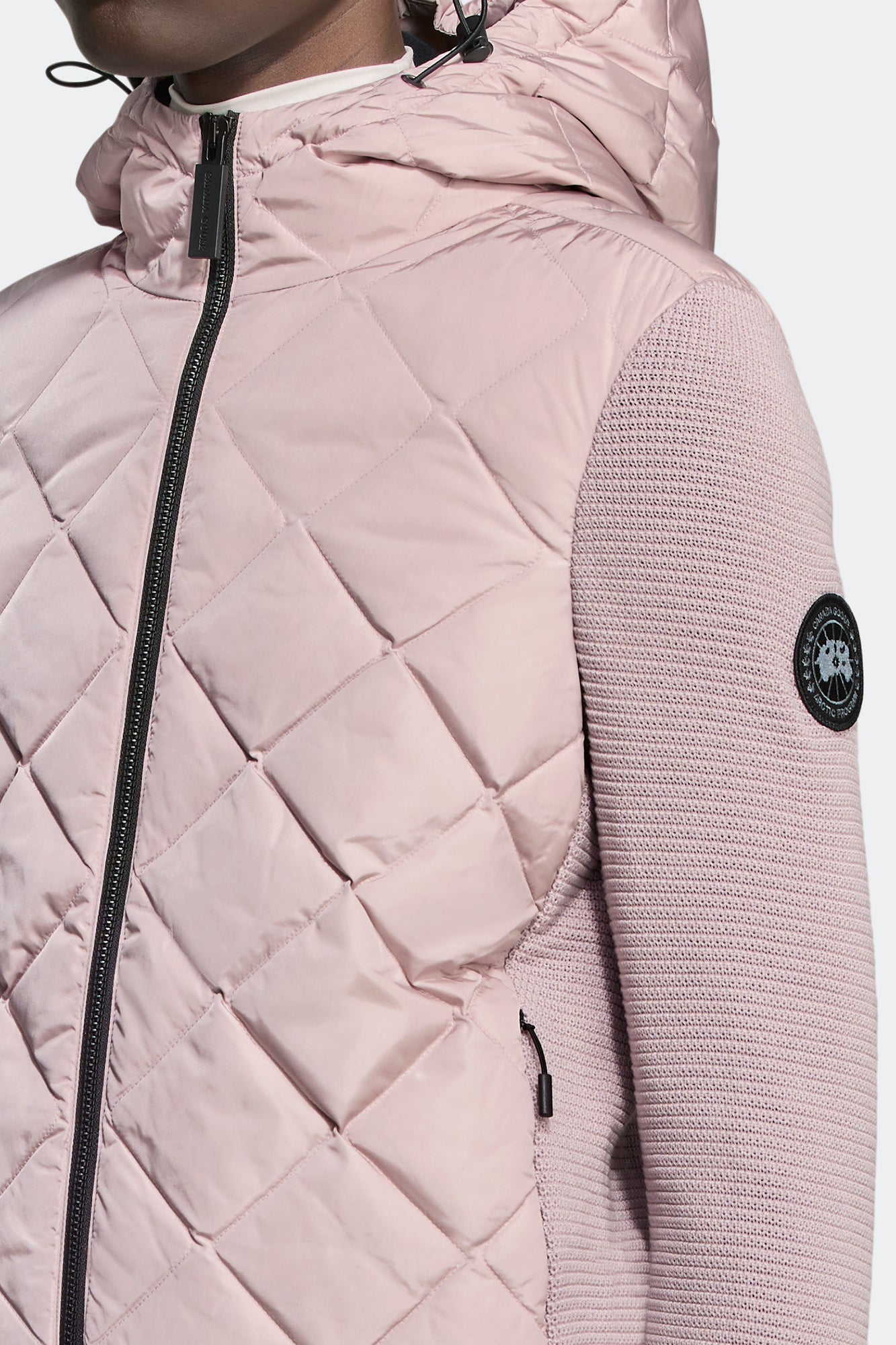 HyBridge® Quilted Knit Hoodie Black Label (Women) - Lucent Rose