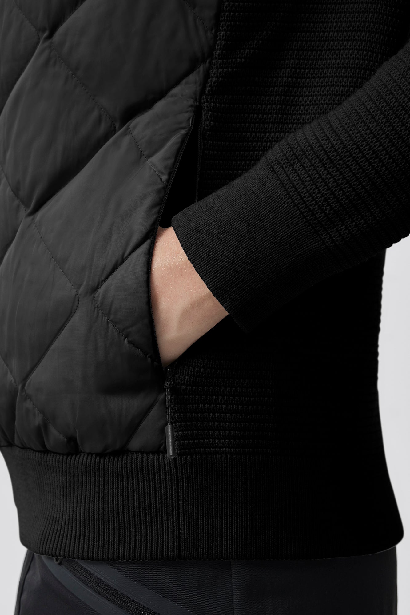 HyBridge® Quilted Knit Hoodie (Women) - Black