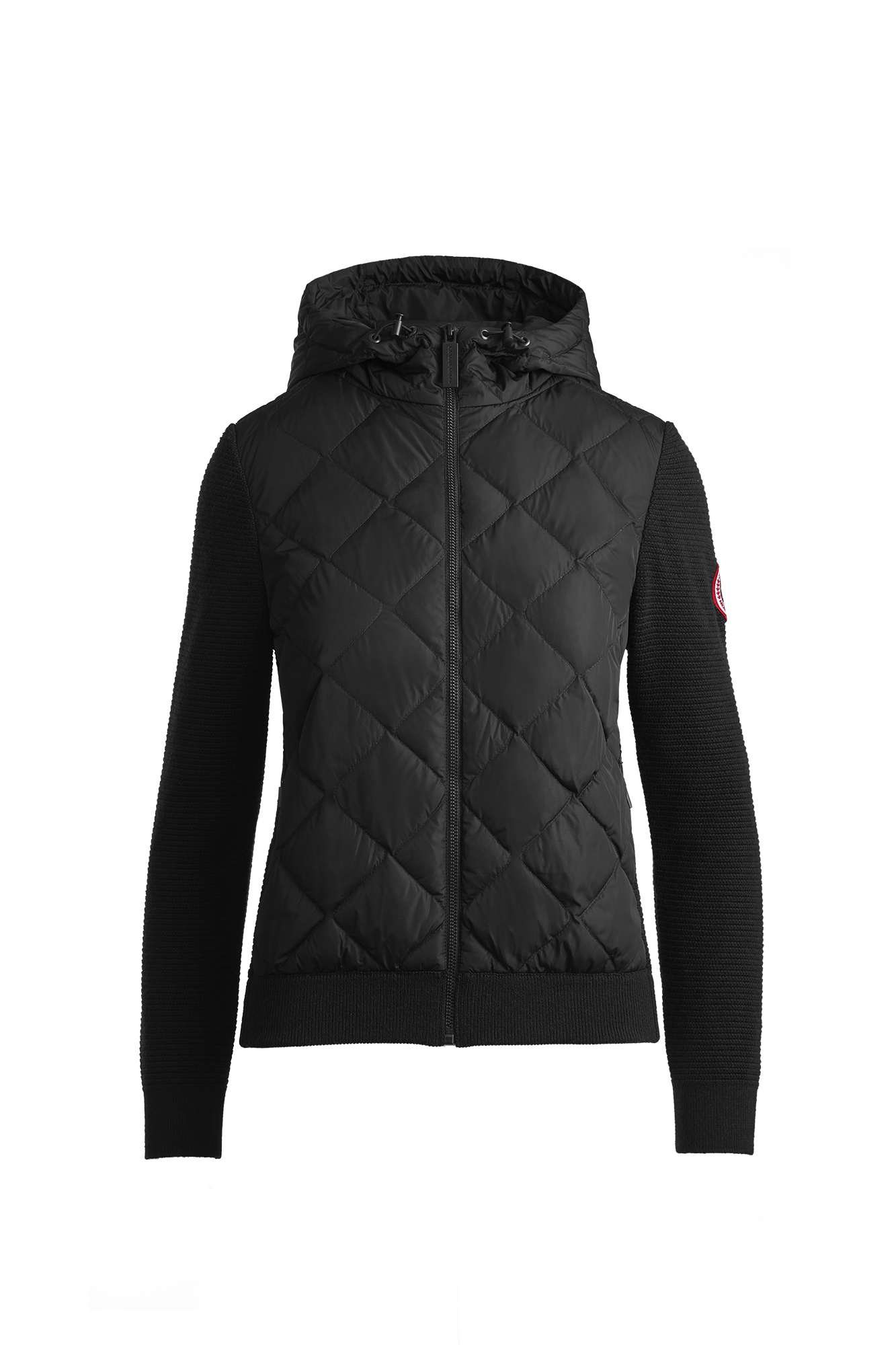 HyBridge® Quilted Knit Hoodie (Women) - Black - Image 6