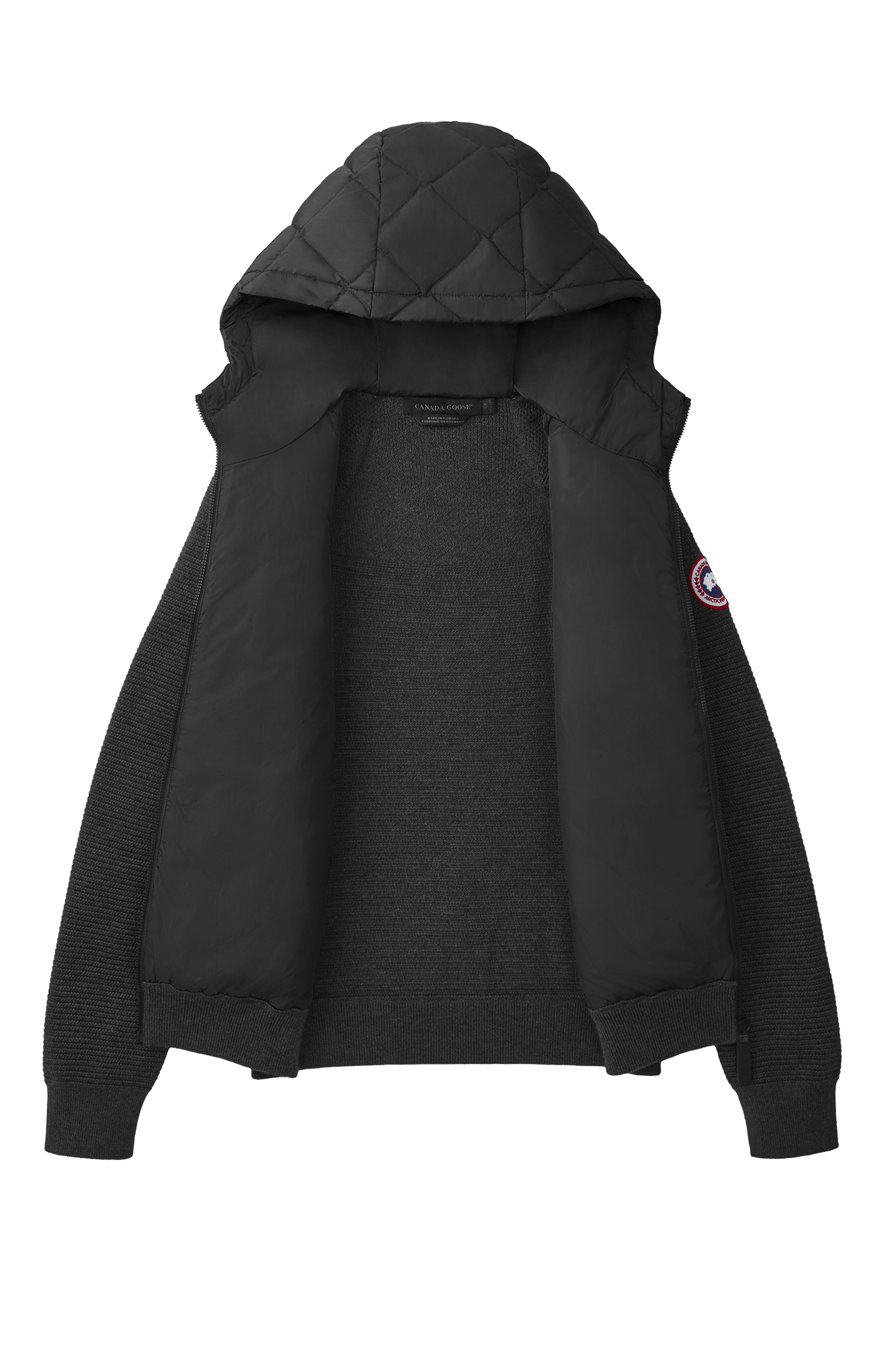 HyBridge® Quilted Knit Hoodie (Women) - Black - Image 7