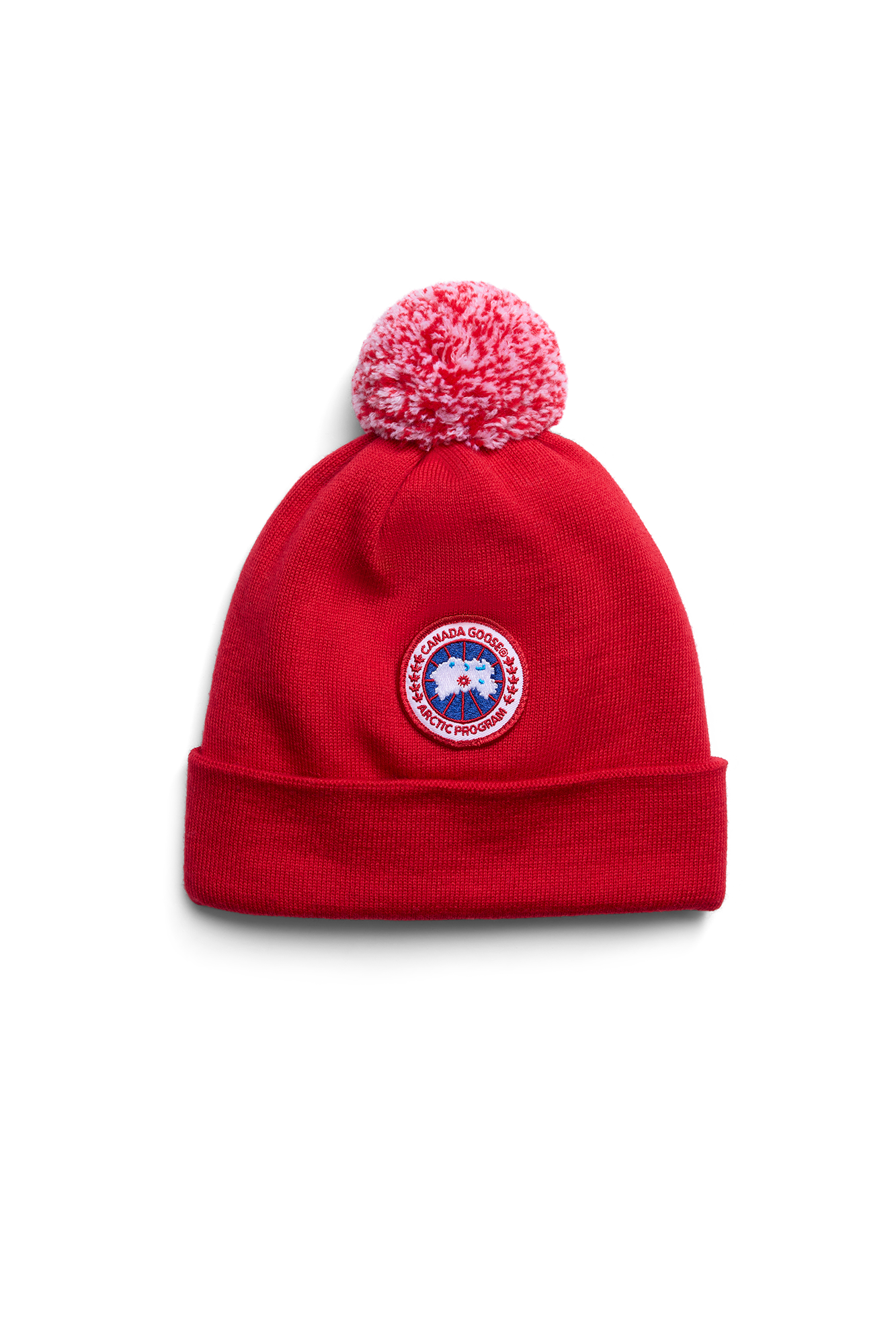 Kids Merino Pom Toque (Kids) - Red - Image 3