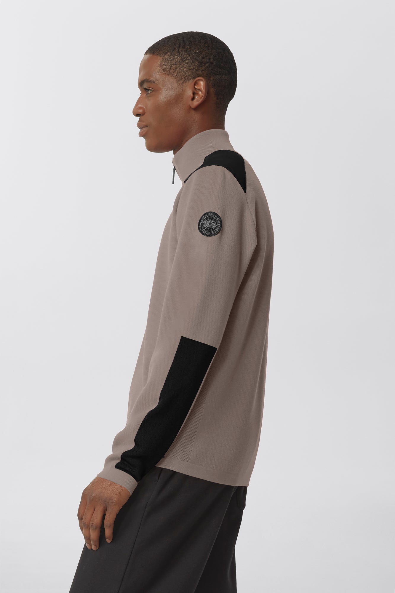 Stormont ¼ Zip Sweater Black Label (Men) - Limestone