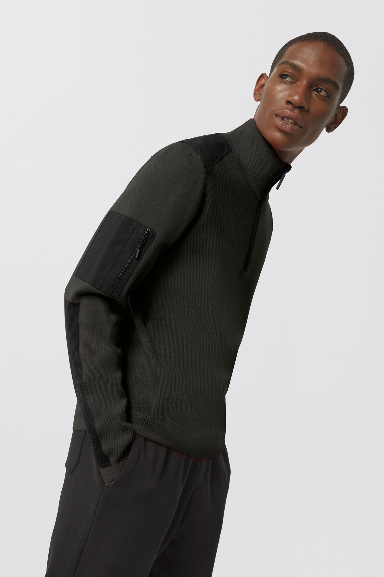 Stormont ¼ Zip Sweater Black Label (Men) - Volcano